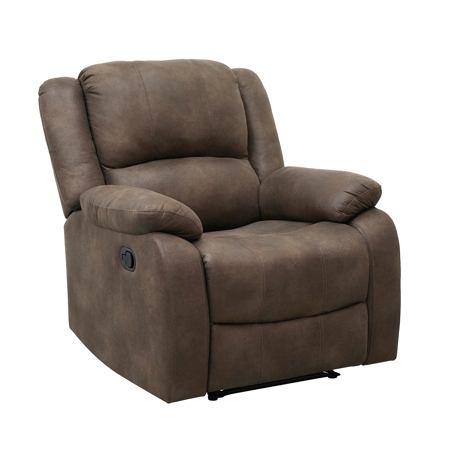 Lexicon Manual Recliner Sofa Chair, Home Theater Seating, Wall Hugger Manual Reclining Nursery Chair for Bedroom/Living Room/Office/Apartment, Brown Polished Microfiber