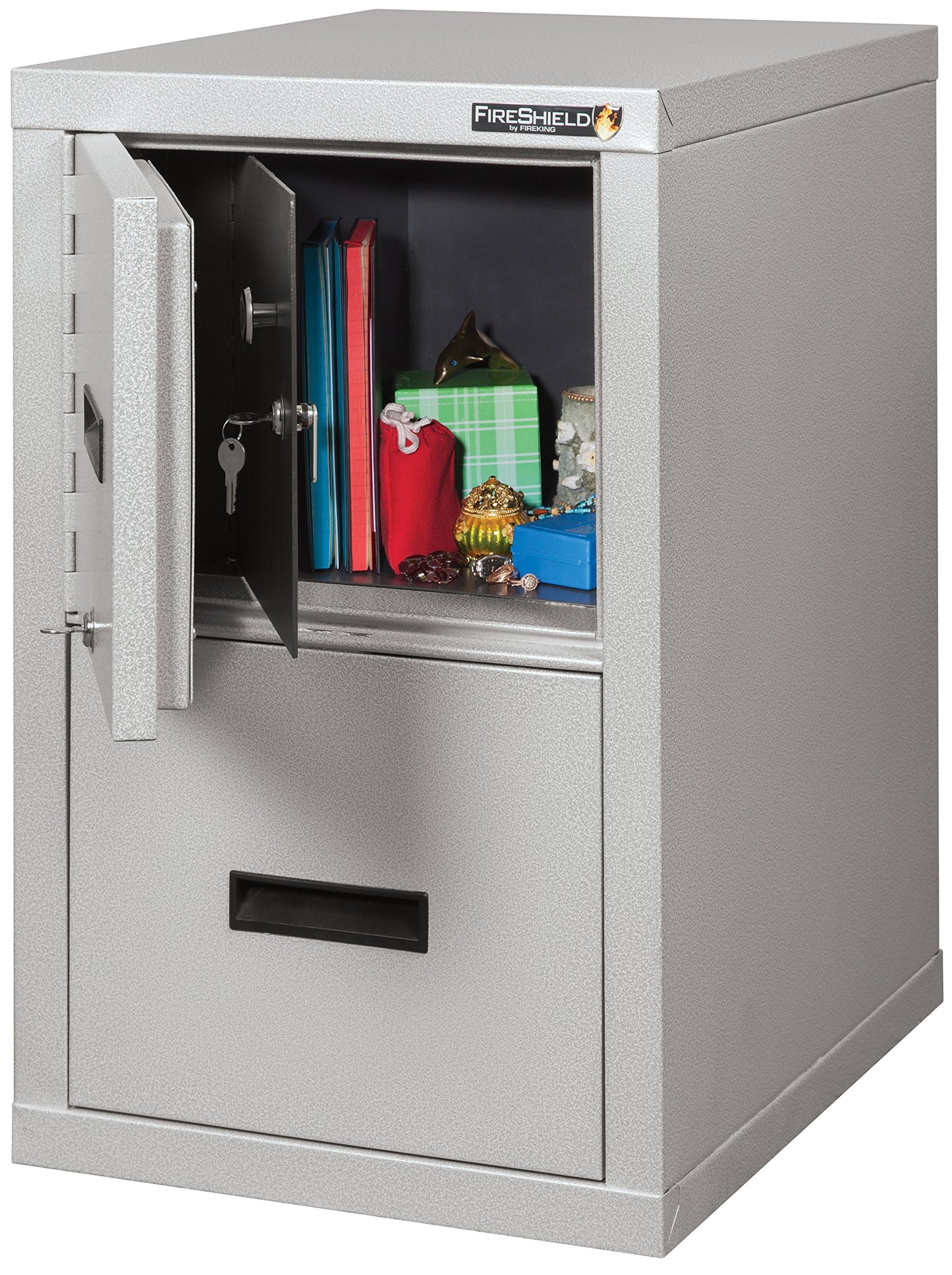 Fire Resistant File Cabinet - Light Weight, fire Rated, One File Drawer & Safe