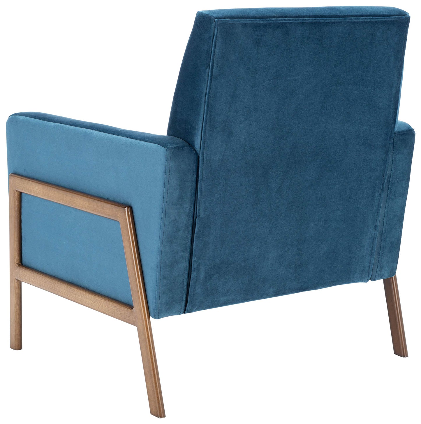 SAFAVIEH Home Collection Roald Velvet Sofa Accent Club Chair ACH6209A, Prussian Blue/Antique Coffee
