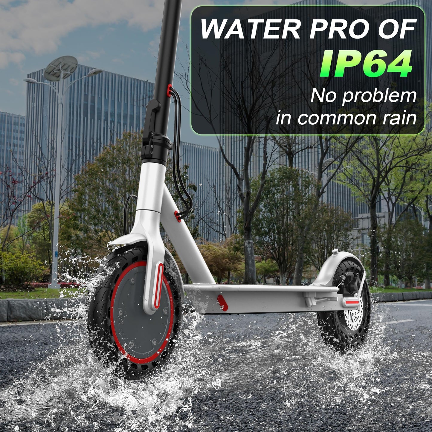 Roinside Scooter for Adults- 8.5" Solid Tires/350W Motor, 19 MPH Digital Display, Up to 21 Miles Long-Range Commuting Folding E-Scooter for Adults with Dual Braking System, App