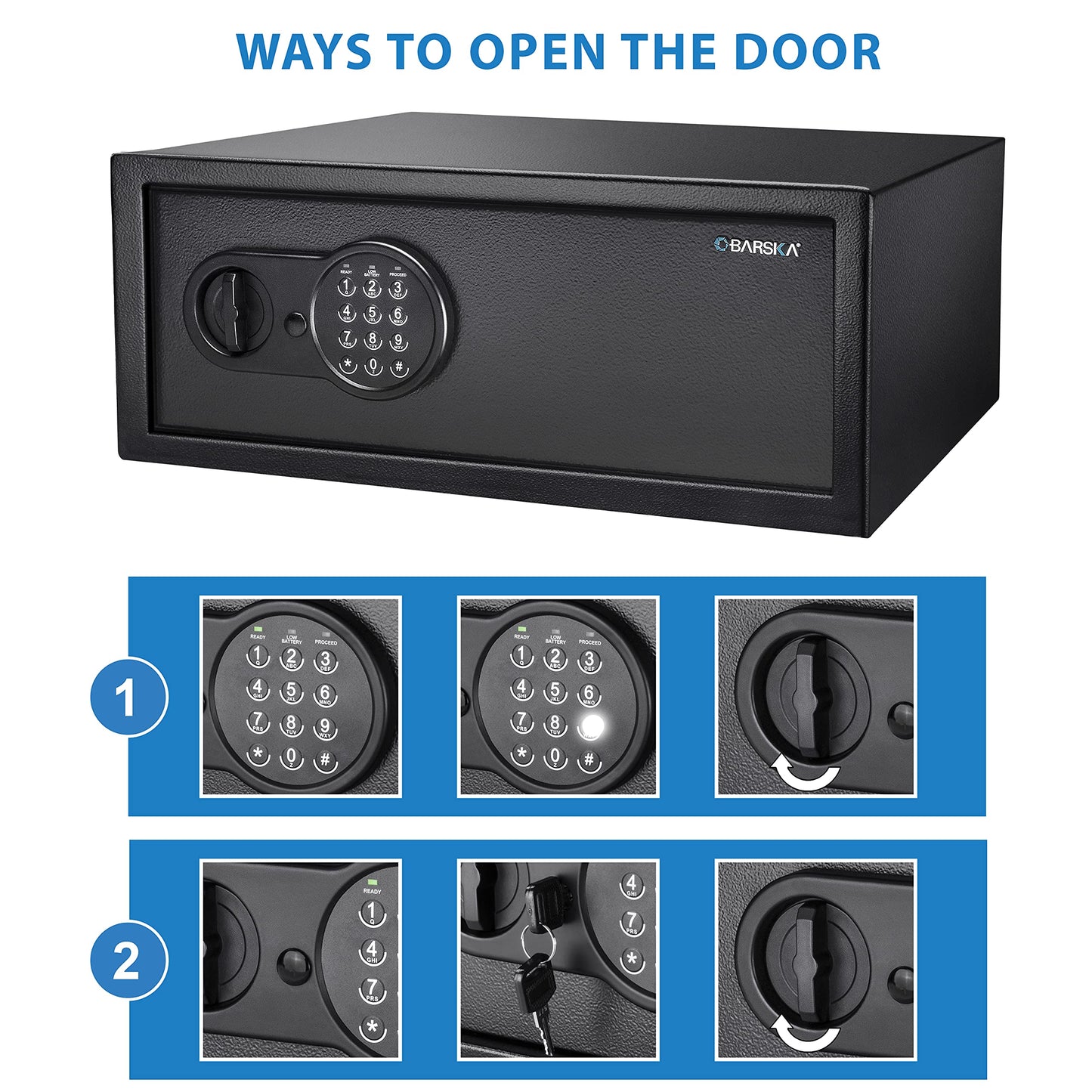 Barska Digital Keypad Home & Office Steel Security Safe Lock Box with Deadbolts - 1.2 Cu Ft Standard
