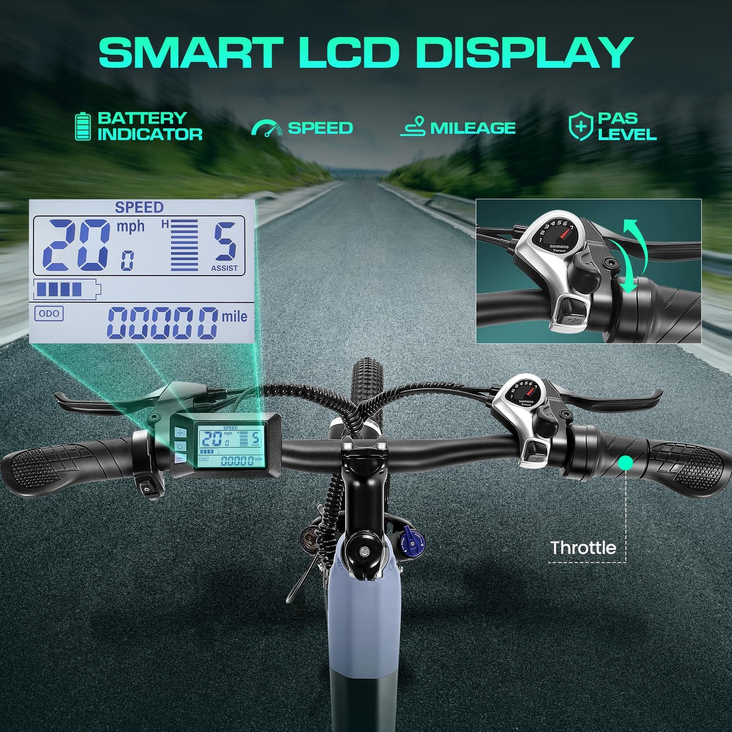 Wooken 750W Electric Bike for Adults, 26" x 2.1" Tire City Cruiser Ebike, Step Through Electric Bicycle with 48V 10.4Ah Removable Battery, Commuter E Bike, LCD Display, Up to 50 Miles