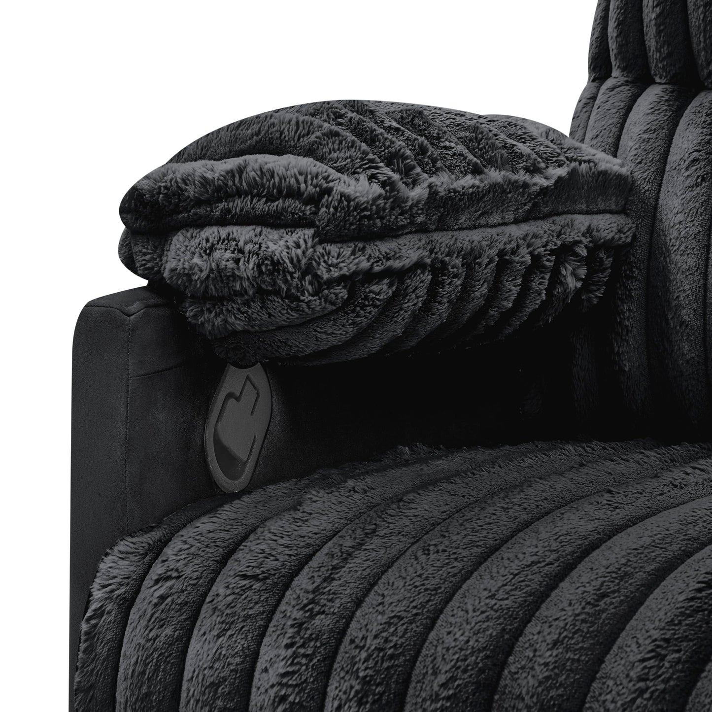 Roundhill Furniture Bocaton Wide Wale Corduroy Upholstery Manual Recliner, Black