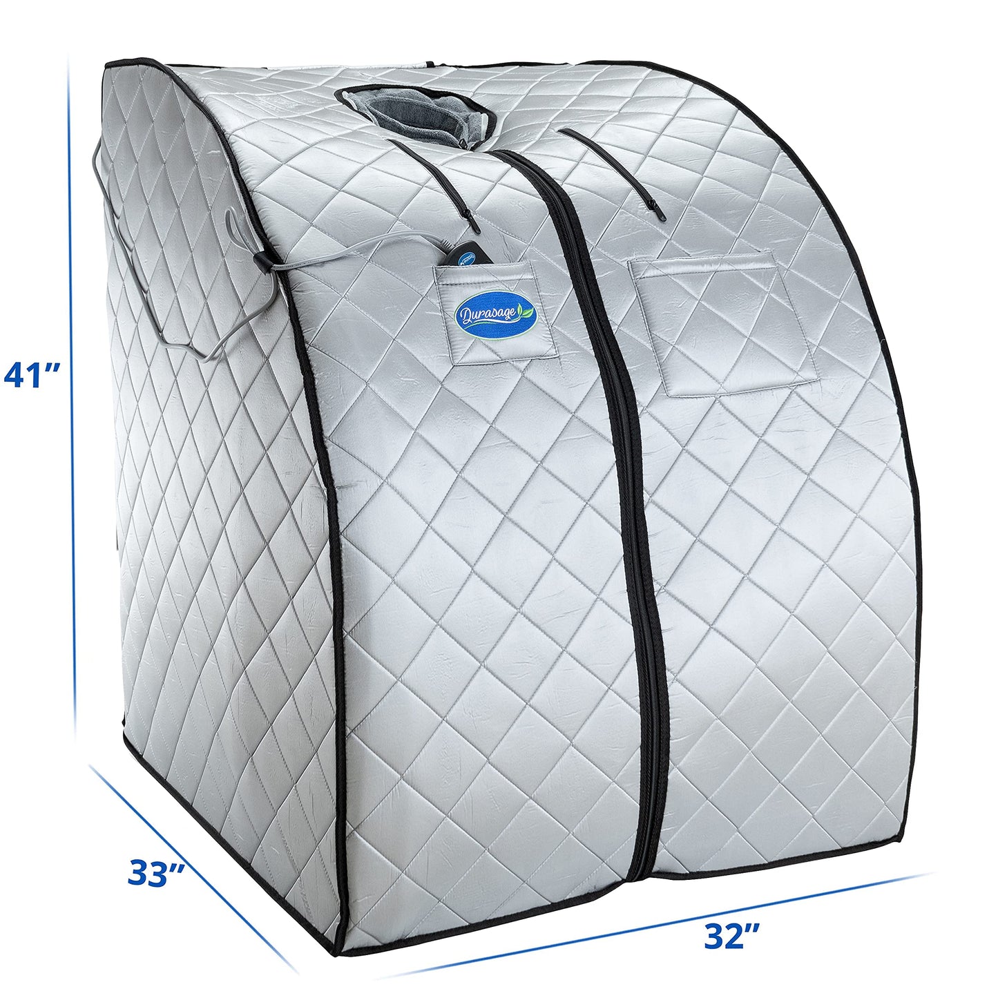Durasage Ultra Low EMF Infrared Sauna Box – Portable Sauna with Heated Footpad & Chair, Personal Home Spa for, Stress Relief, Weight Loss & Skin Rejuvenation, Foldable, Easy Setup & Remote Control