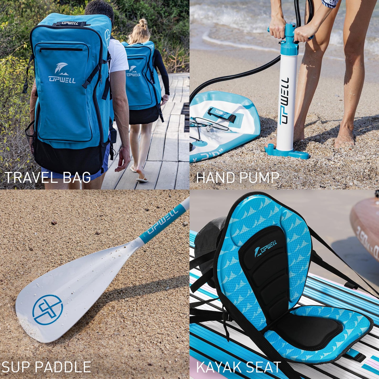 UPWELL 11’2”Inflatable Stand Up Paddle Board with Kayak Seat, Premium SUP Paddle Boards for Adults, Blow up Paddle Boards 6” Thick, Lava