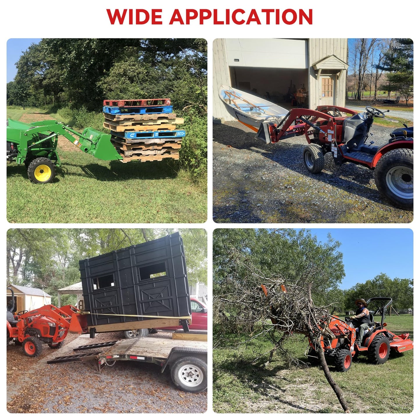 New Upgraded Clamp on Pallet Forks with Twin Round Pad Screw, Orange 60" Total Length 4000LBS Tractor Bucket Forks, Non-Slip Design Quick Attach Pallet Forks Attachment for Tractor Bucket