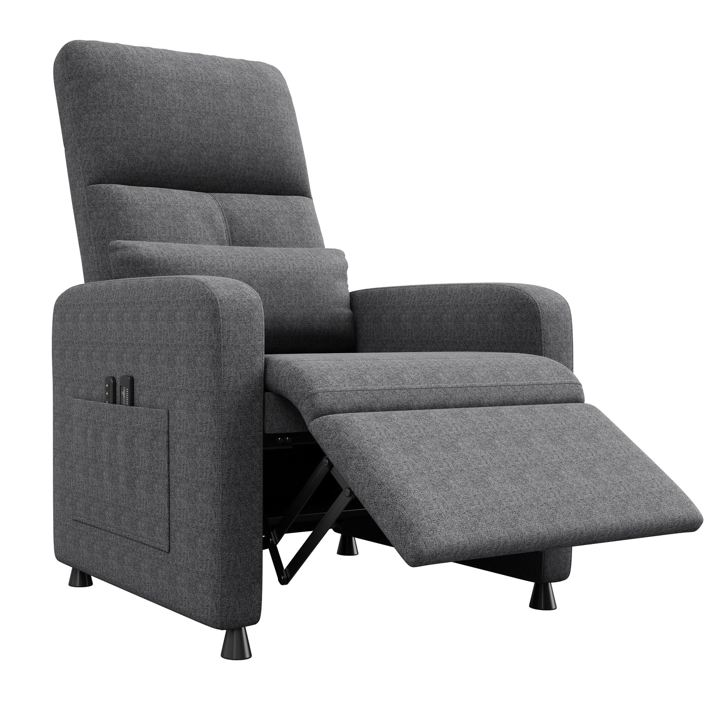 Power Recliner Chair, Adjustable Electric Reclining Chair for Adults, Overstuffed Tall Back Sofa with Padded Seat, 2 Side Pockets & USB Port, Home Theater Seating for Living Room - Gray