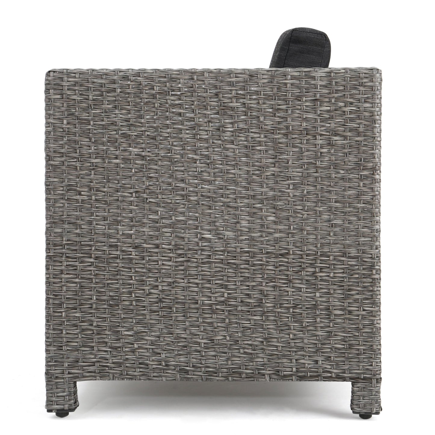 Christopher Knight Home Puerta Outdoor Wicker Patio Set with Water Resistant Cushions, 10-Pcs Set, Mix Black / Dark Grey