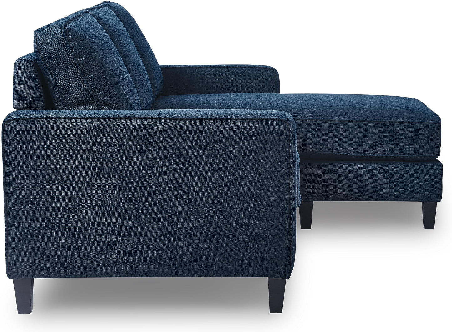 Serta Harmon Reversible Sectional Sofa, Modern L-Shaped Couch for Small Spaces, Soft Fabric Upholstery, Square Arm, Pillow Back Cushions, Blue
