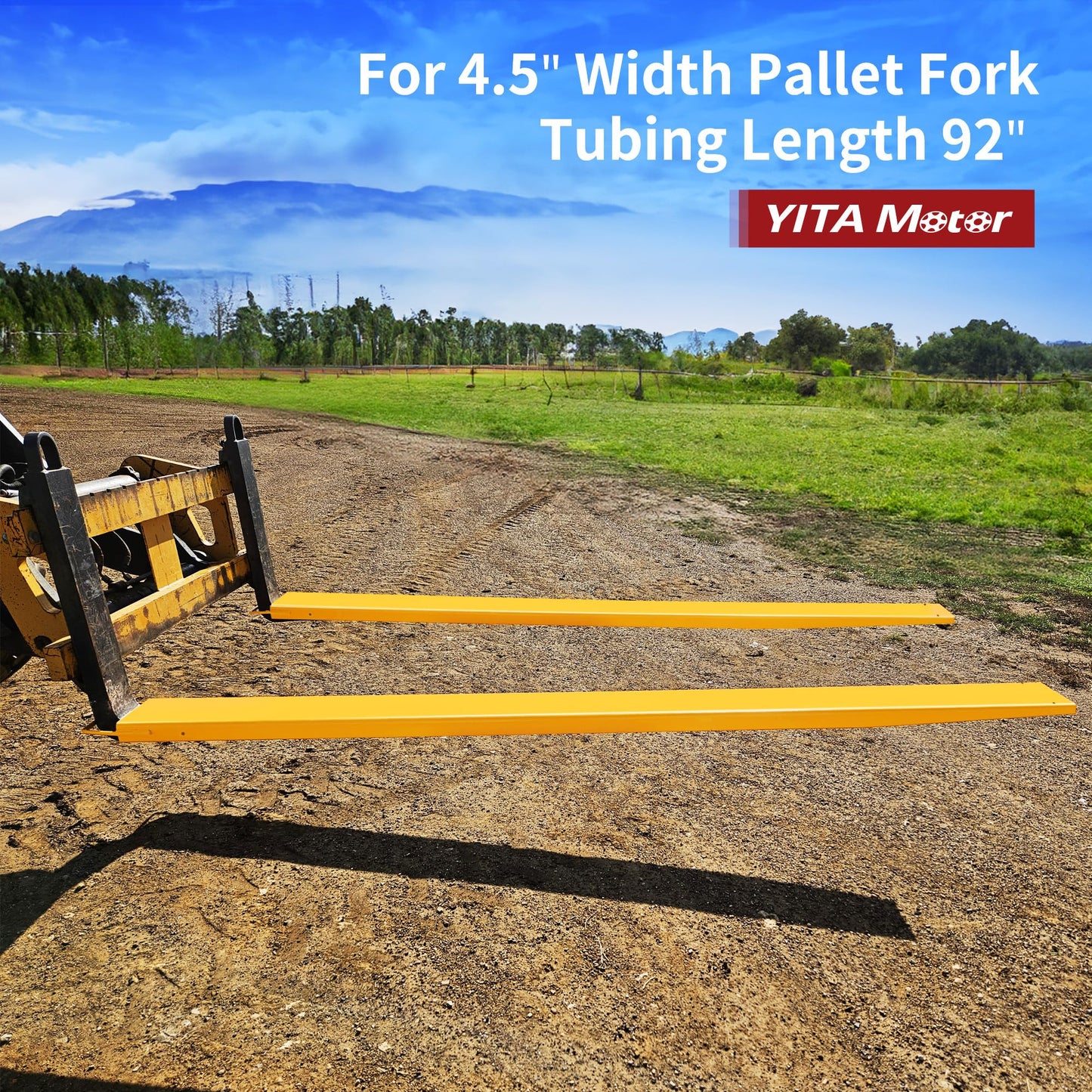 YITAMOTOR Forklift Extensions 92 Inch Length & 4.5 Inch Width, Heavy Duty Steel Fork Extender Reach, 1 Pair Pallet Fork Extension for Forklift Truck, Yellow (92"x4.5")
