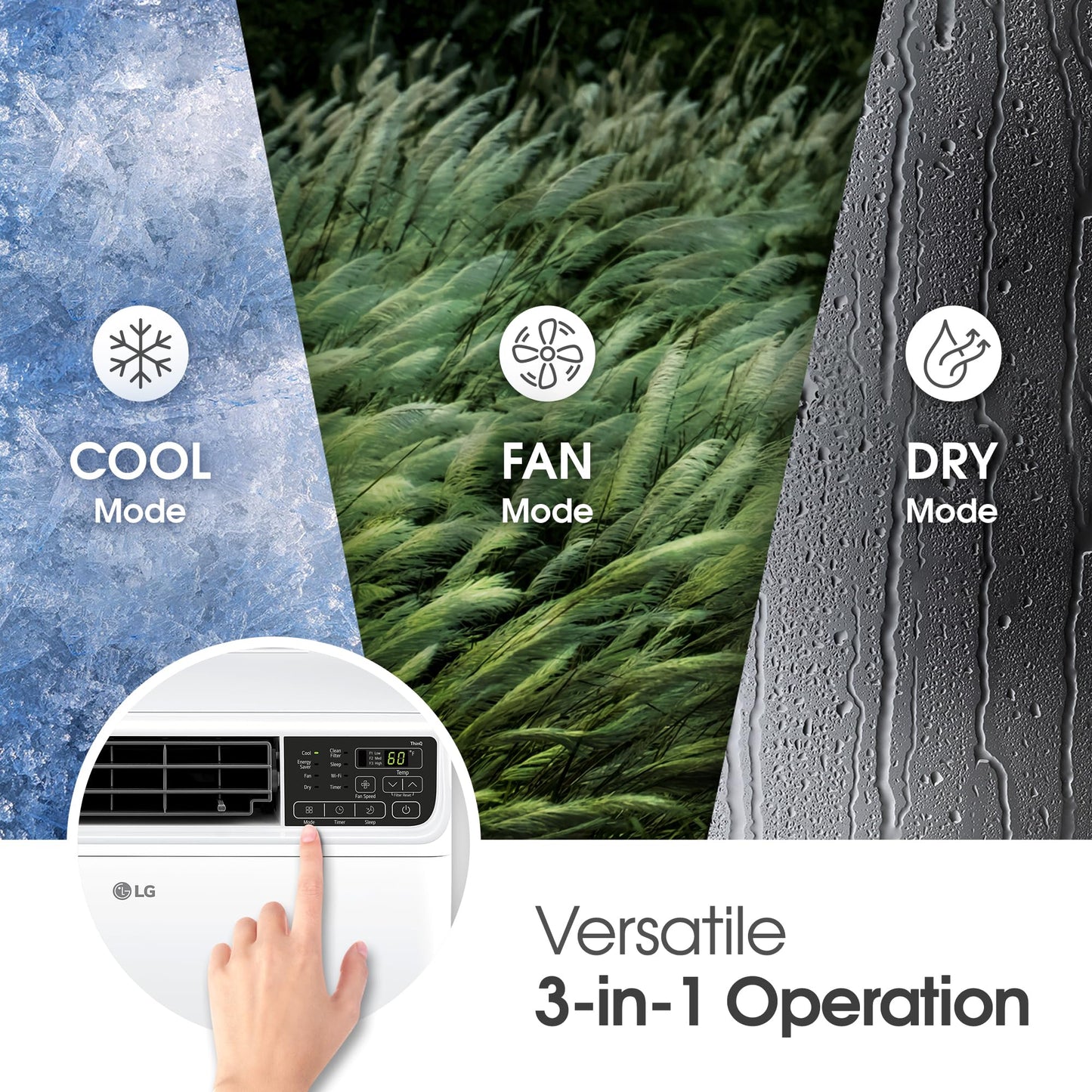LG 6000 BTU Window Air Conditioner Energy Saving Dual Inverter, Remote Control, WiFi, LG ThinQ, Alexa, Hey Google Enabled Washable Filer Ultra-Quiet Cools Small Room up to 250 Sq.Ft White LW6023IVSM