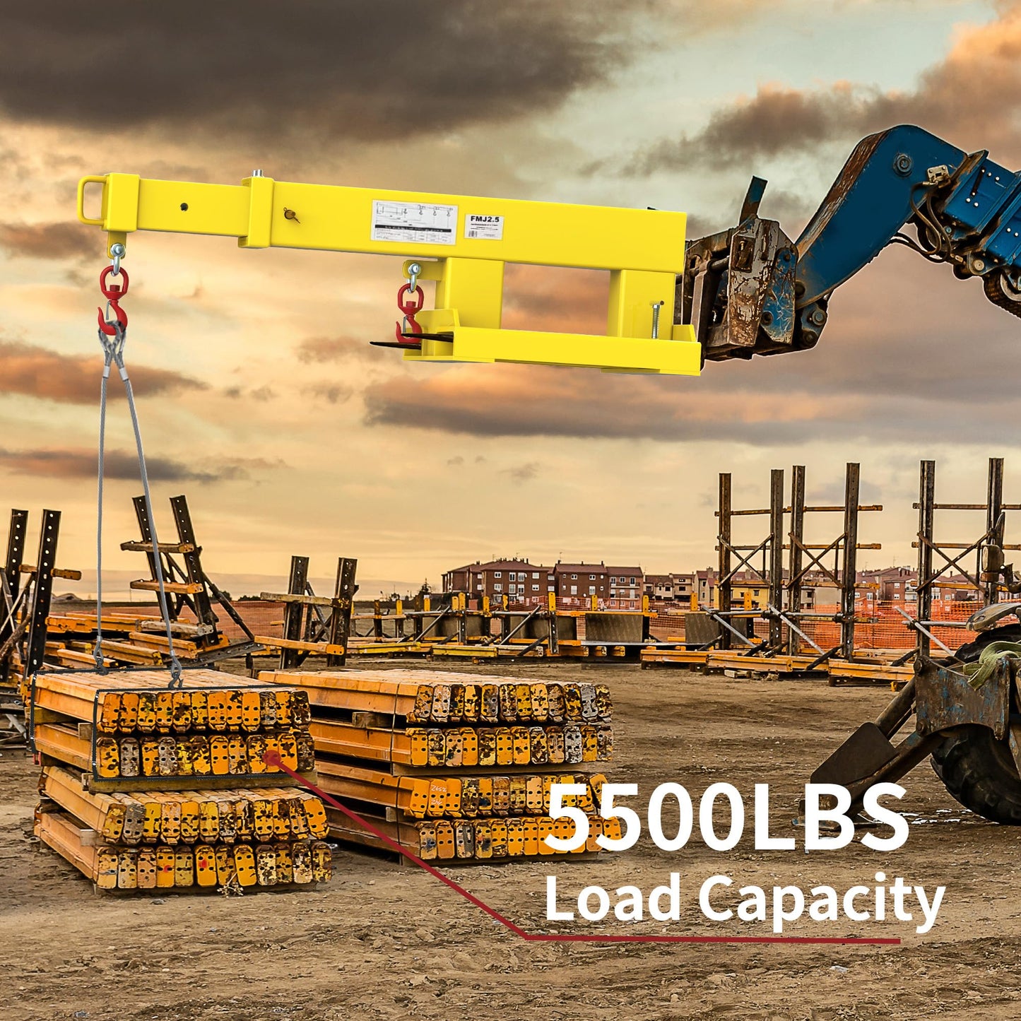 YITAMOTOR Fork Mounted Telescoping Crane Jib Boom 5500lb Lift Capacity, Manual Telescopes 31in-79in for Warehouse or Factories