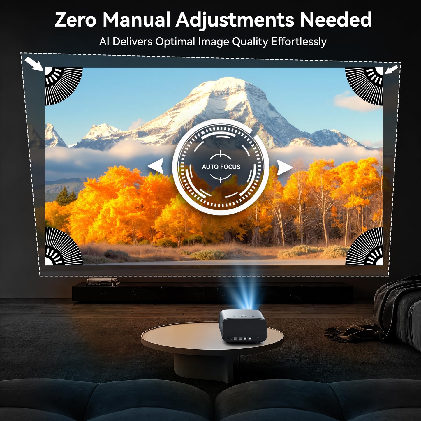 Walnutt 2000 ANSI Outdoor Movie Projector, Official Apps, 4K Home Theater