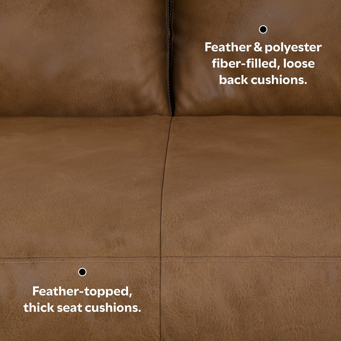 SIMPLIHOME Morrison Right Sectional Sofa in Full-Grain Genuine Leather, Caramel Brown, 102-inches Wide, L-Shaped Leather Couch with Right Chaise for the Living Room and Family Room