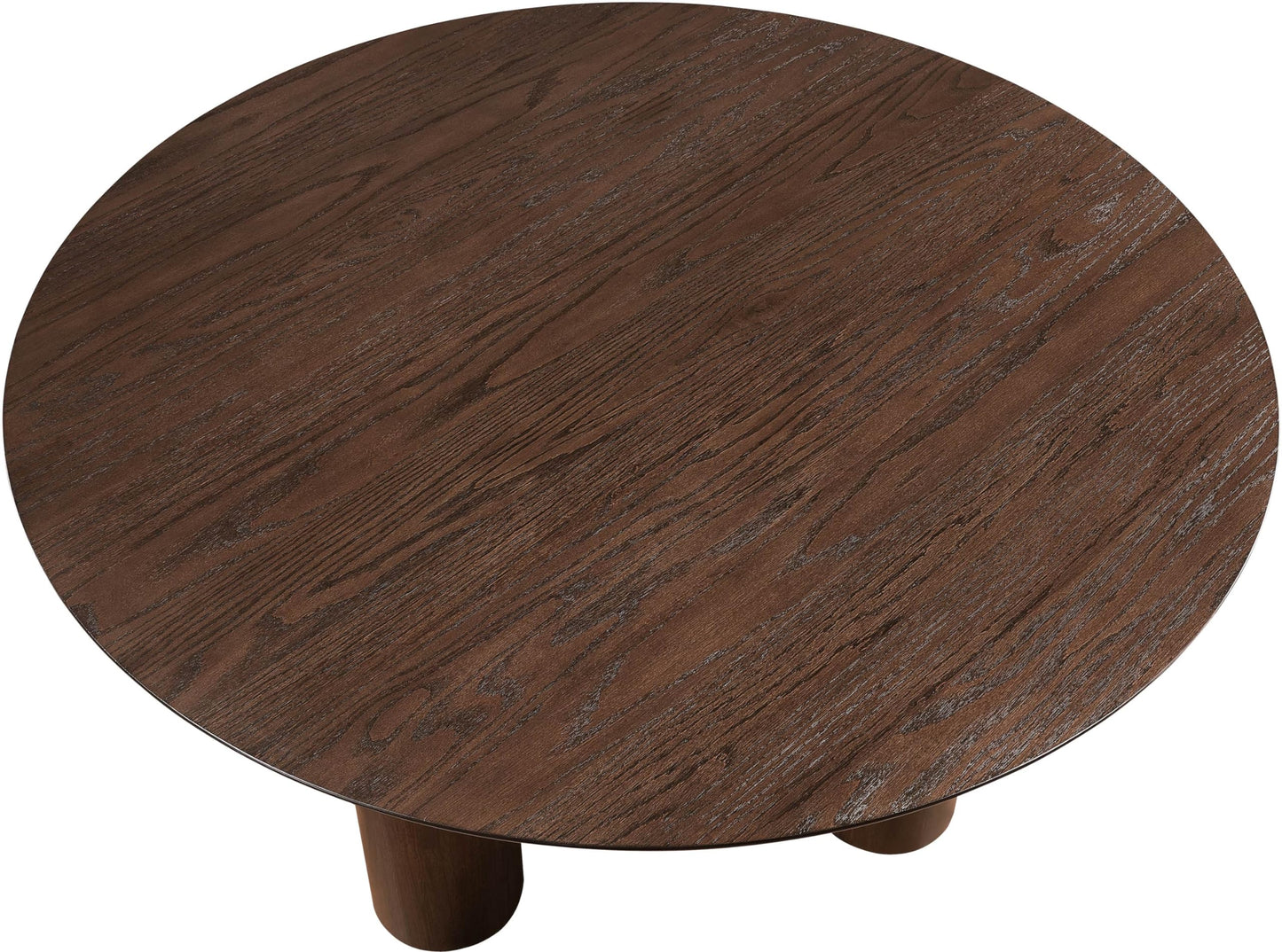 Meridian Furniture 943Brown-T Colosseum Collection Mid-Century Modern Dining Table with Rich Brown Walnut Finish, Oak Veneer, Mix of Solid Wood and MDF, 54" W x 54" D x 30" H, Brown