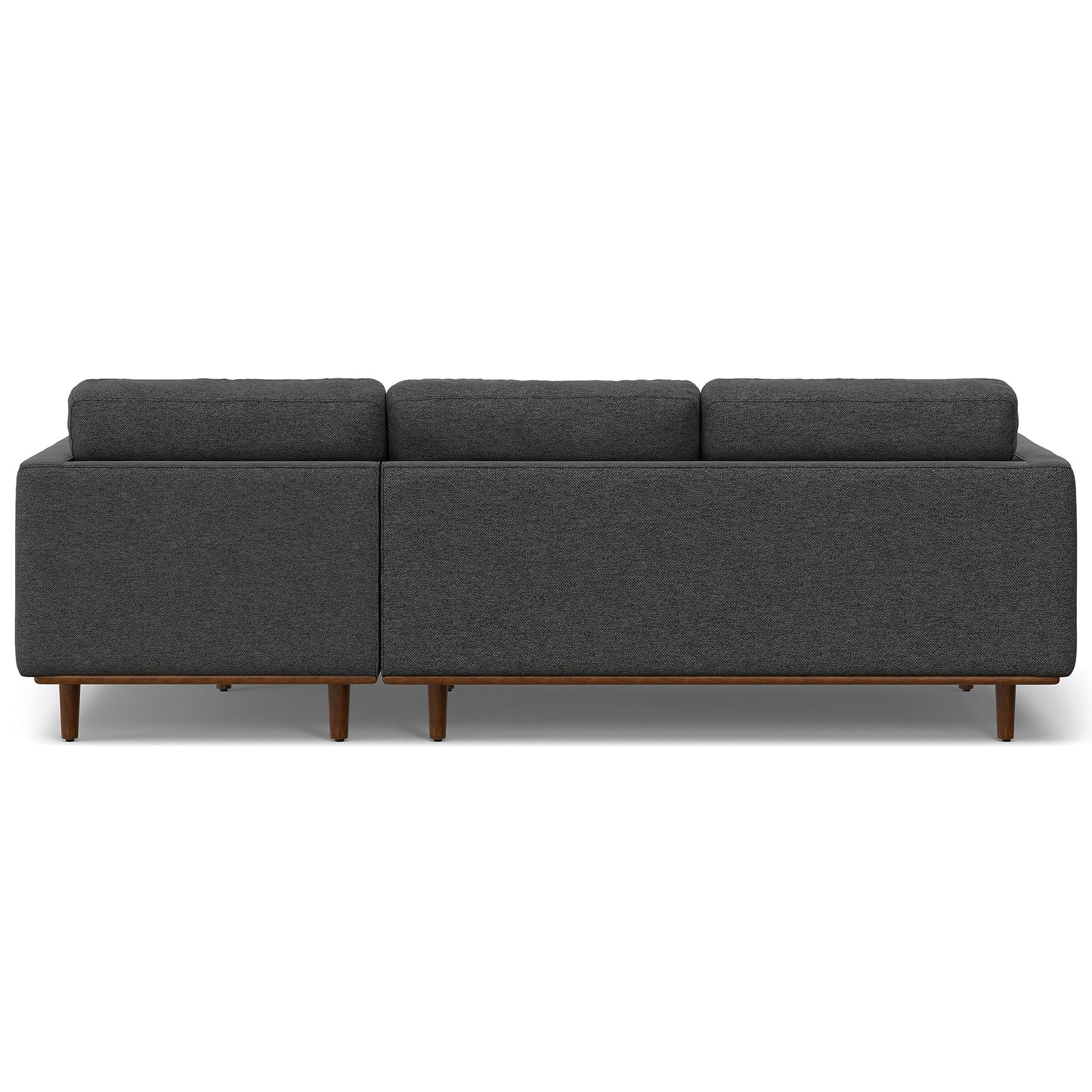 SIMPLIHOME Morrison Right Sectional Sofa in Woven-Blend Recycled Polyester Fabric, Charcoal Grey, 102-inches Wide, L-Shaped Couch with Right Chaise for the Living Room and Family Room