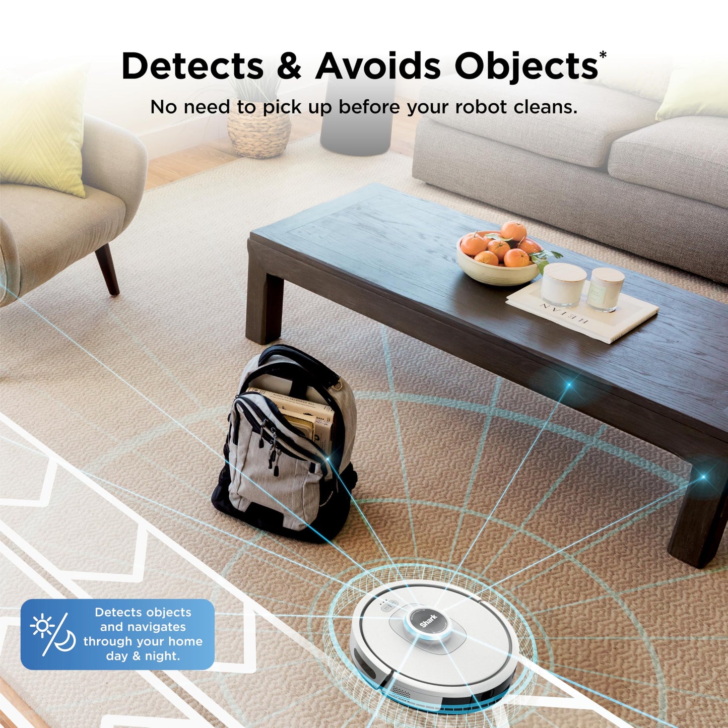 Shark Matrix Clean | Robot Vacuum Cleaner with Powerful Suction for Pet Hair, Rugs, Carpets & Hard Floors | Self-Empty Base | 60-Day Capacity | Voice Control | LiDAR Navigation | White | AV2511AE