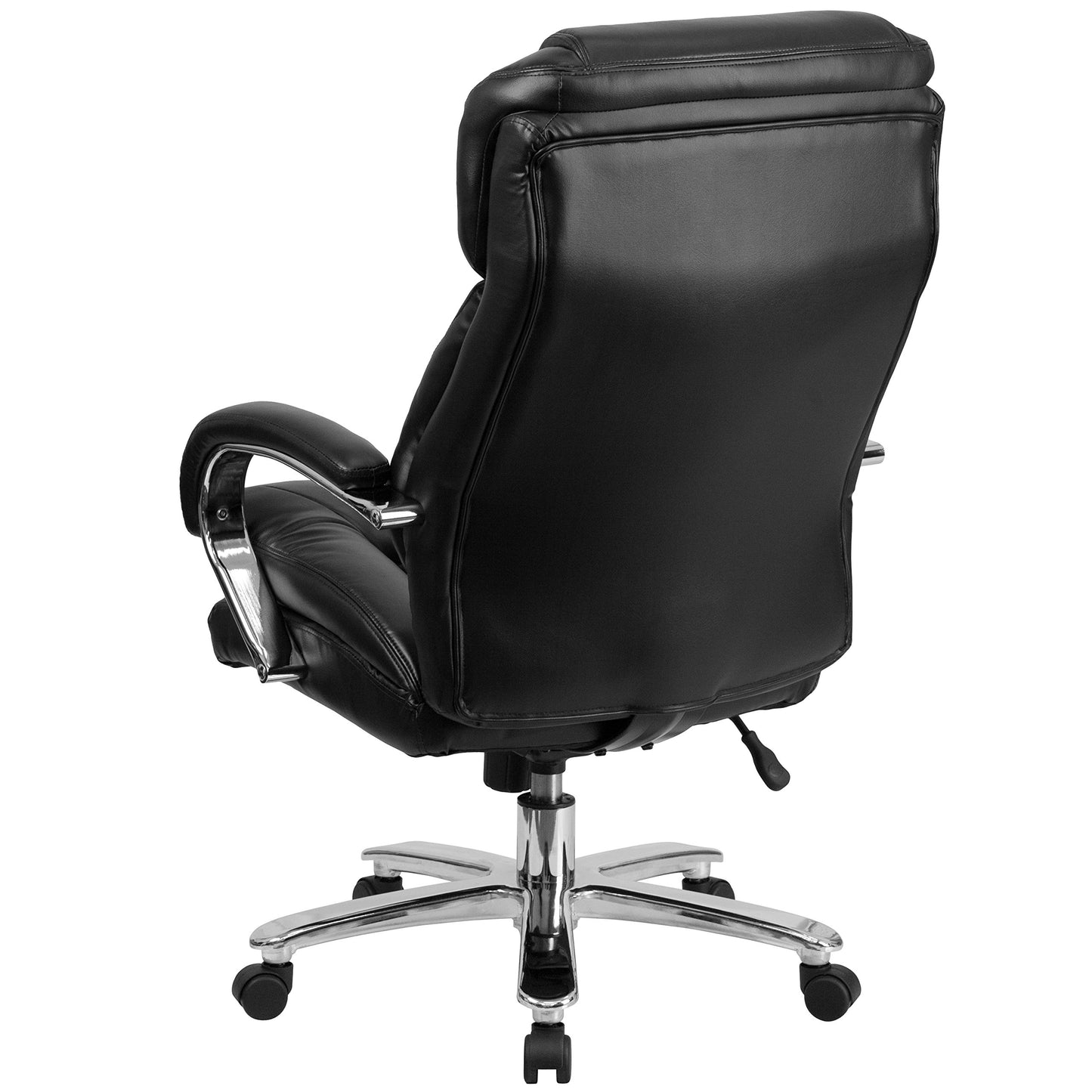 Flash Furniture Hercules Series LeatherSoft Swivel Office Chair with Loop Arms, Ergonomic High-Back Executive Chair with Padded Seat and Arms, Black