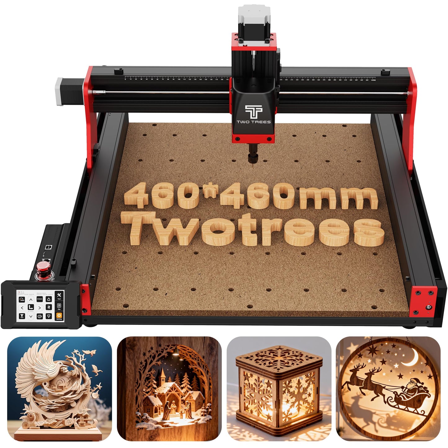 Twotrees TTC450 Pro All-Metal CNC Router Machine with NEMA 57 Stepper Motor 3.5" Touch Screen,Upgraded 3 Axis Engraver Machine, Engraving Milling Machine for Wood Acrylic Aluminum Carving Cutting