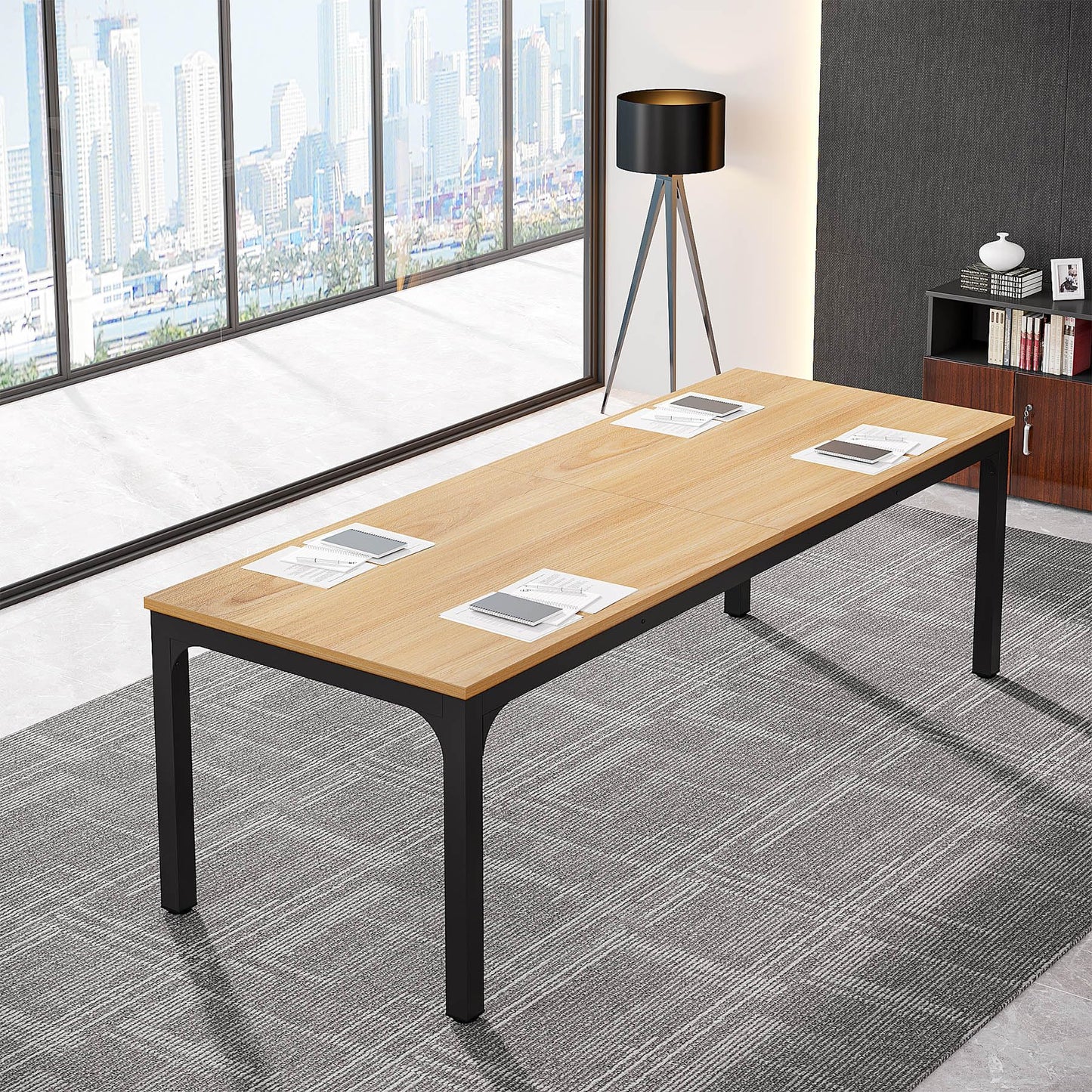Tribesigns 6.5FT Conference Table, 78.7 Inche Rectangle Meeting Seminar Table, Large Business Tables for 6-8 People (Only Table)