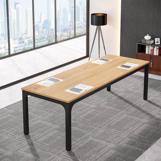 Tribesigns 6.5FT Conference Table, 78.7 Inche Rectangle Meeting Seminar Table, Large Business Tables for 6-8 People (Only Table)