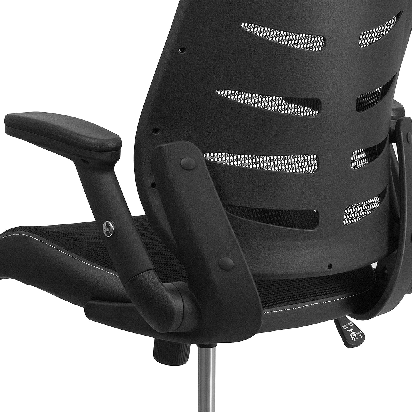 Flash Furniture Kale High Back Designer Black Mesh Executive Swivel Ergonomic Office Chair with Height Adjustable Flip-Up Arms