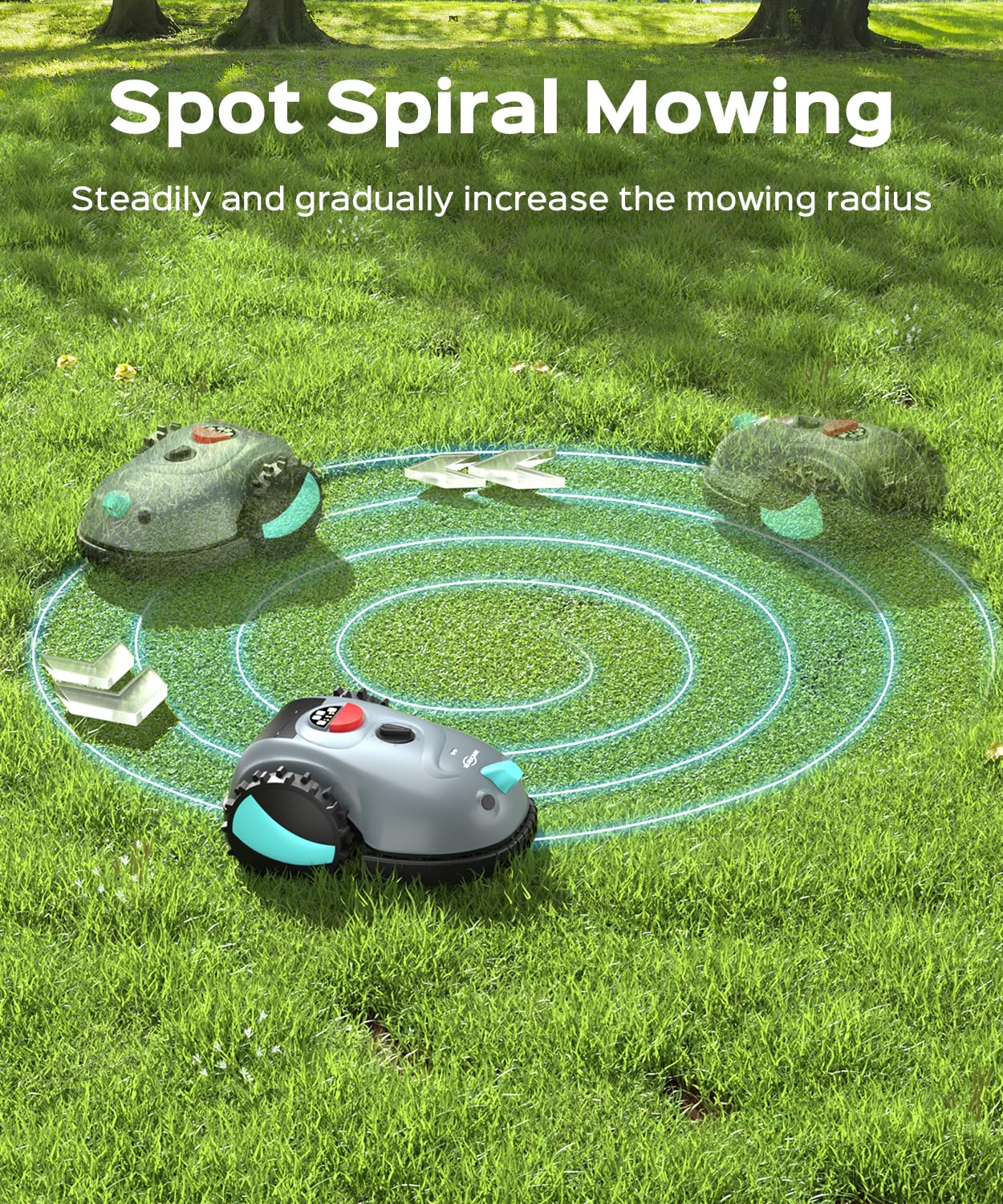 2026 New YARDCARE V100 Smart Lawn Mower Robot, Visual Navigation Obstacle Avoidance Lawn Mower Robot with Adjustable Cutting Height & Low Noise Operation for Lawn Up to 1600 Sq.Ft