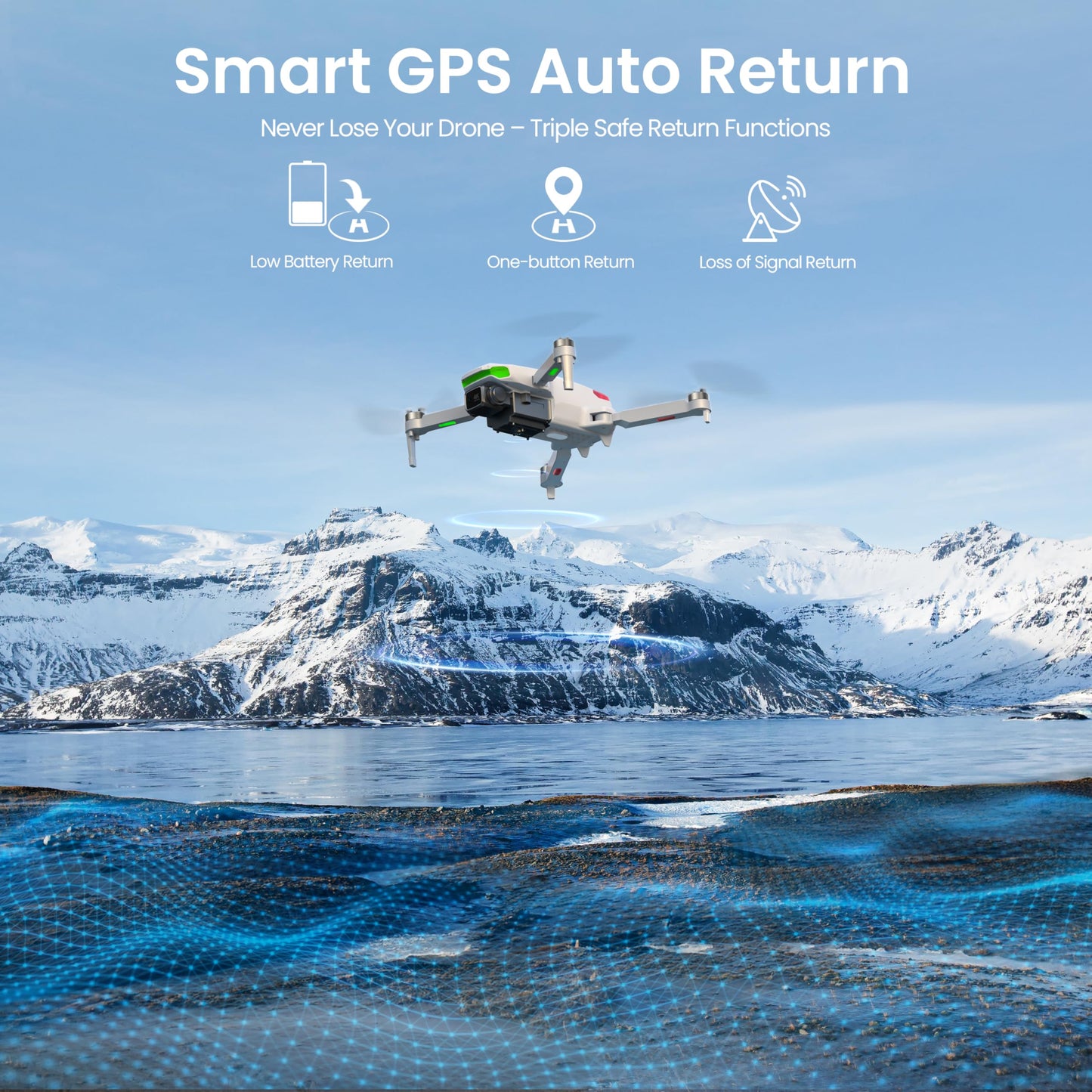 Drone with EIS 4K Camera for Adults, GPS Drone with 5.0" Screen on Controller, 70 Mins Flight, Long Range Transmission, AI Track&Orbit Mode, Follow Me, Auto Return, Lightweight and Foldable RC Drones for Beginner Toy Gifts, Under 249g