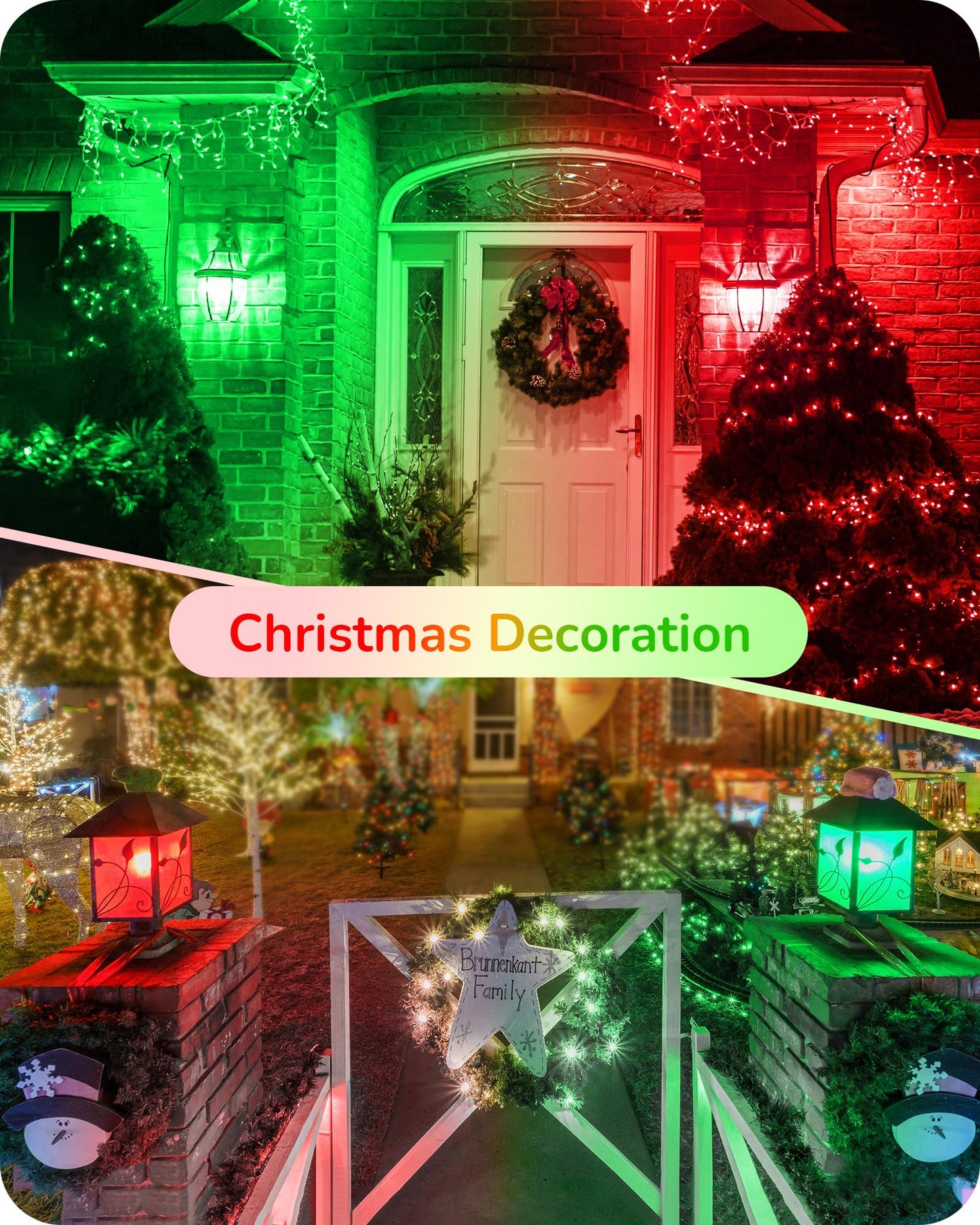 EDISHINE A19 LED Light Bulbs, Red & Green, E26 Base, 4 Pack for Christmas Decoration