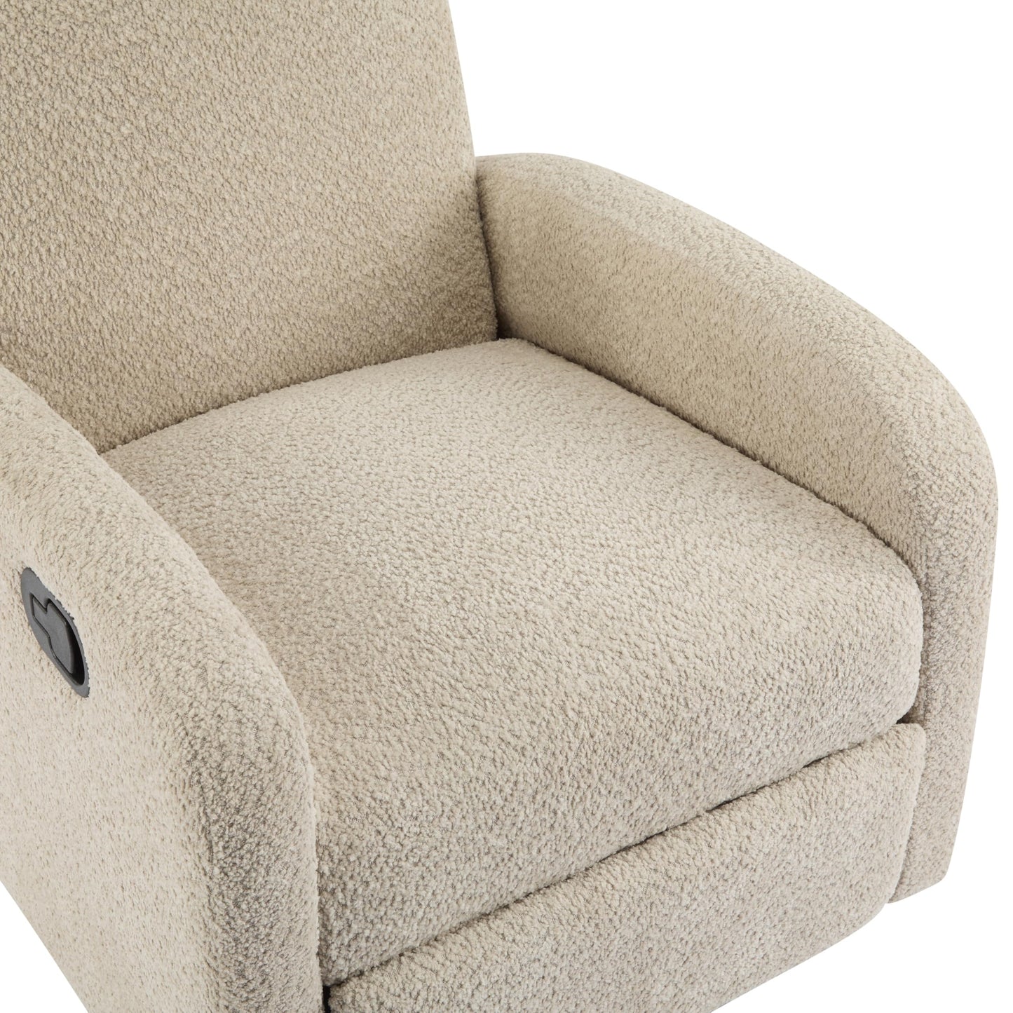 Merax Boucle 360 Swivel & Glider Recliner Chair, Soft Bedroom Sofa Chair with with Thicker Seat Cushion, Modern Home Theater Seating for Living Room Almond