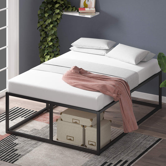 Zinus 18 Inch Platforma Bed Frame/Mattress Foundation/Boxspring Optional/Wood Slat Support, King