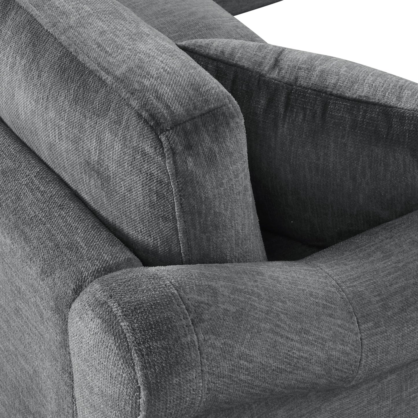 ERYE 112-Inch U-Shaped Sectional Sofa with Movable Storage Ottoman, Oversized Chenille Upholstered Corner Modular Sofa Couch W/Right Facing Chaise Lounge and 3 Toss Pillows