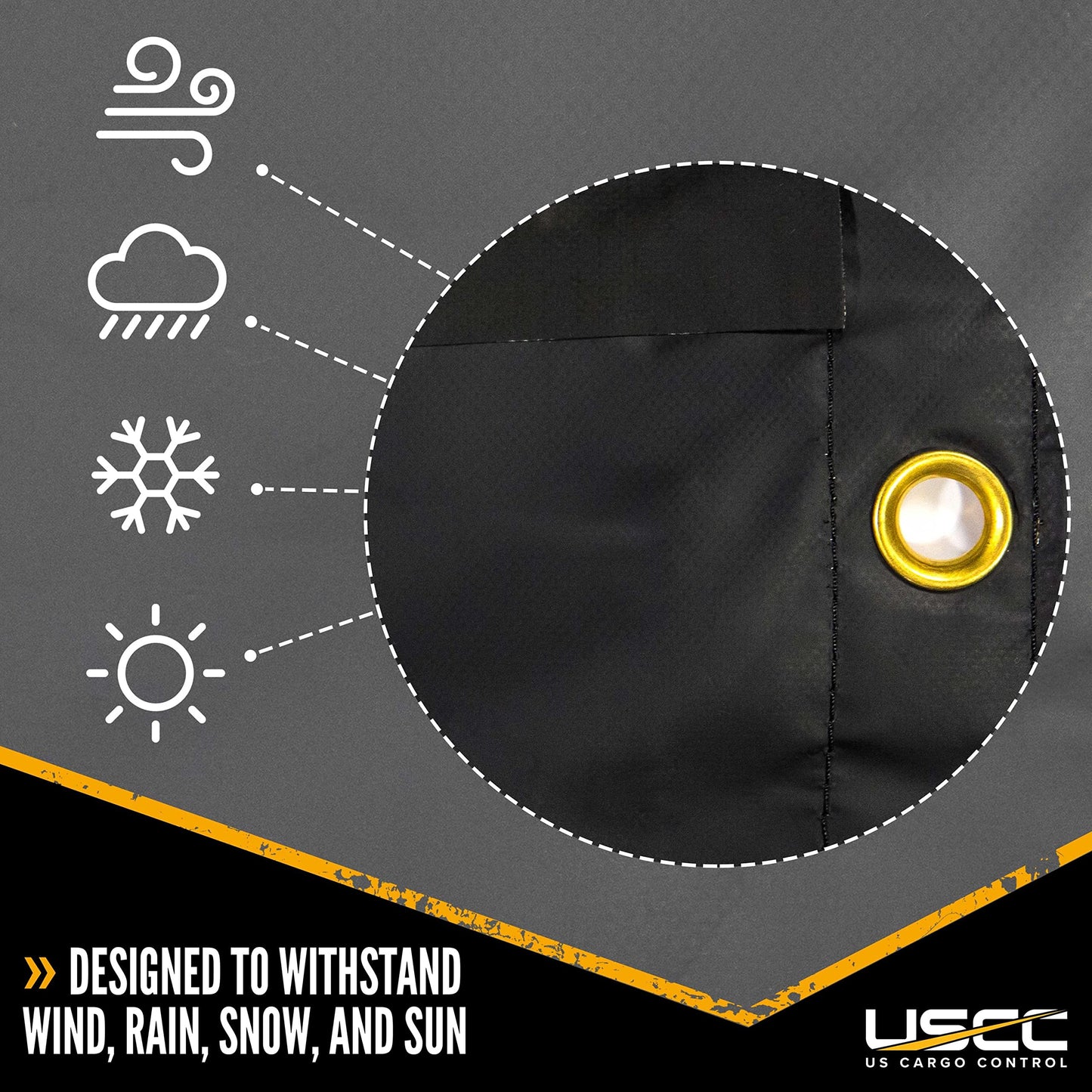 US Cargo Control Lightweight Steel Tarp - 20 Foot x 16 Foot Flatbed Tarp - 14 Ounce PVC-Coated Polyester Waterproof Material - Protects Your Flatbed Trailer Cargo from Wind, Snow, Rain, and Sun