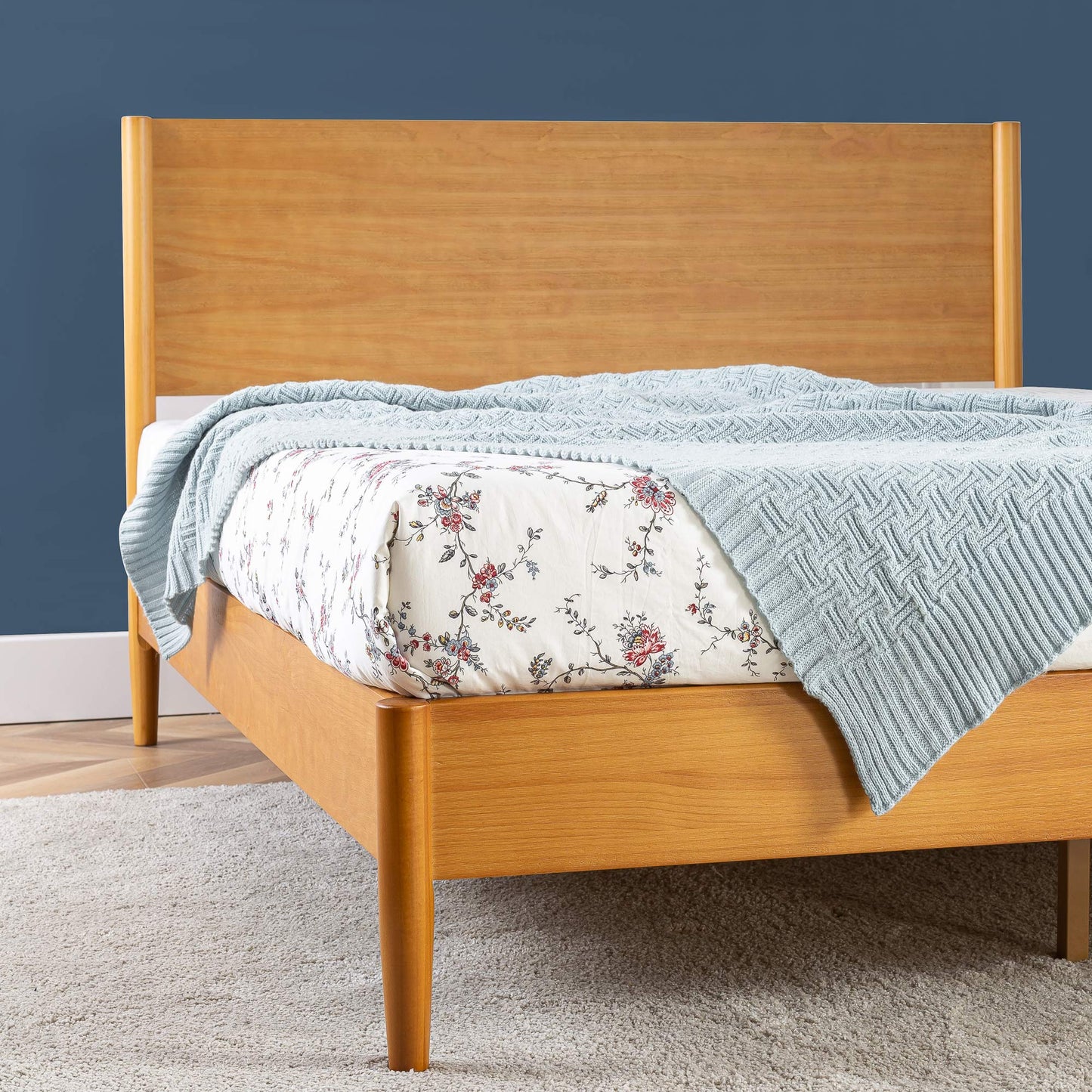 Zinus Allen Mid Century Wood Platform Bed Frame, Solid Wood Foundation, Wood Slat Support, No Box Spring Needed, Easy Assembly, Full