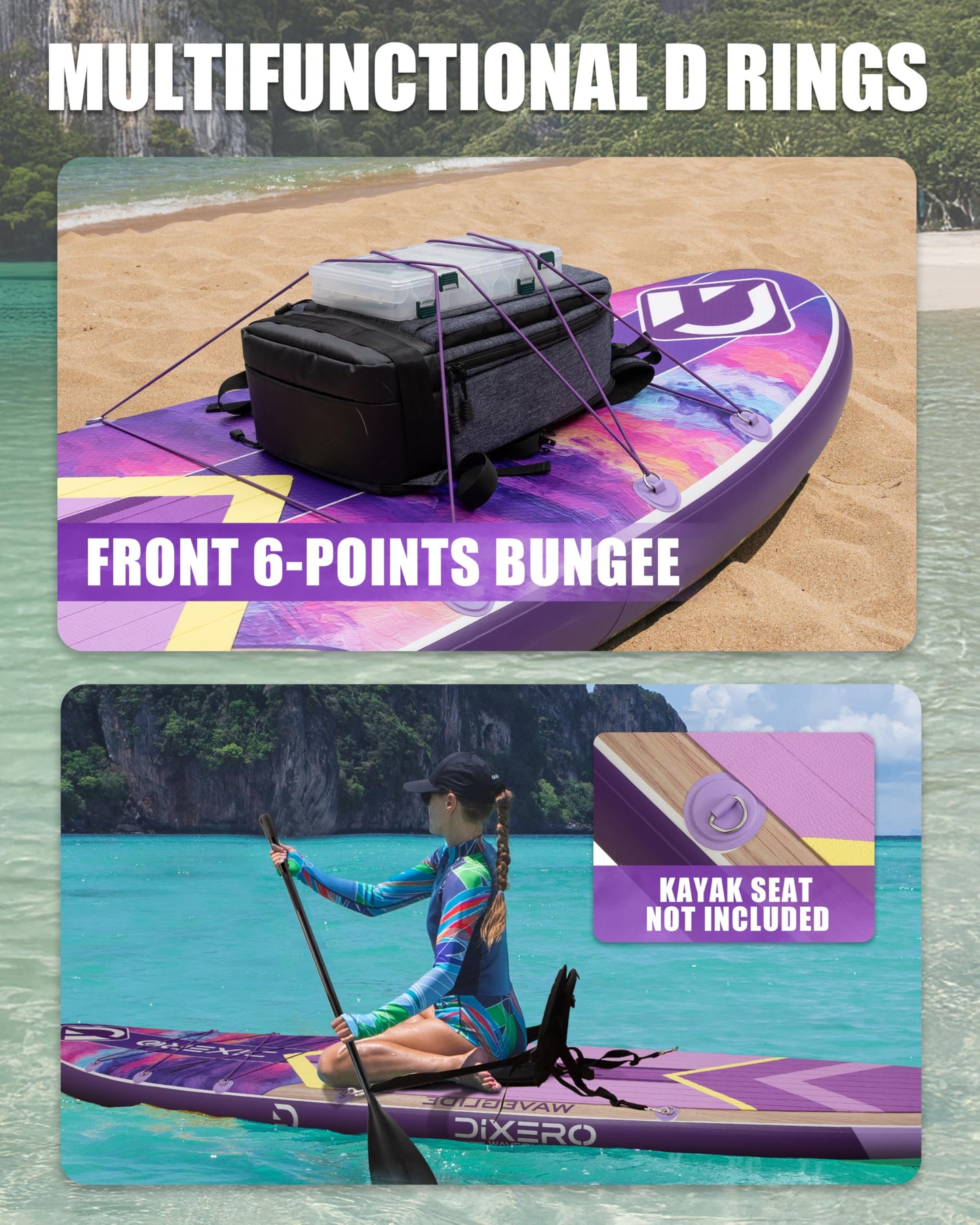 Dixero Inflatable Stand Up Paddle Board with SUP Accessories, Anti-Slip EVA Deck, 11'*33" Inflatable Paddle Boards for Adults & Youth of All Skill Levels