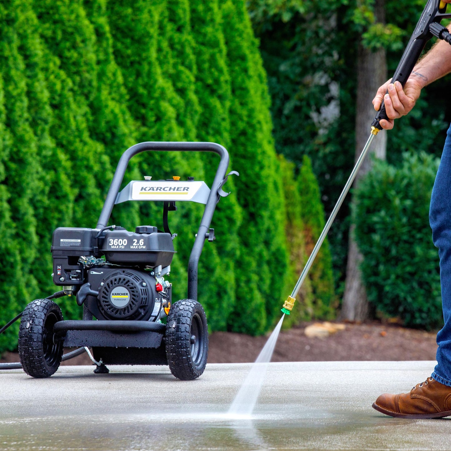 Kärcher G 3600 P Gas Pressure Washer 3600 PSI, 2.6 GPM, Triplex/Crankshaft Pump, Maximum Power for Your Toughest Cleaning Challenges