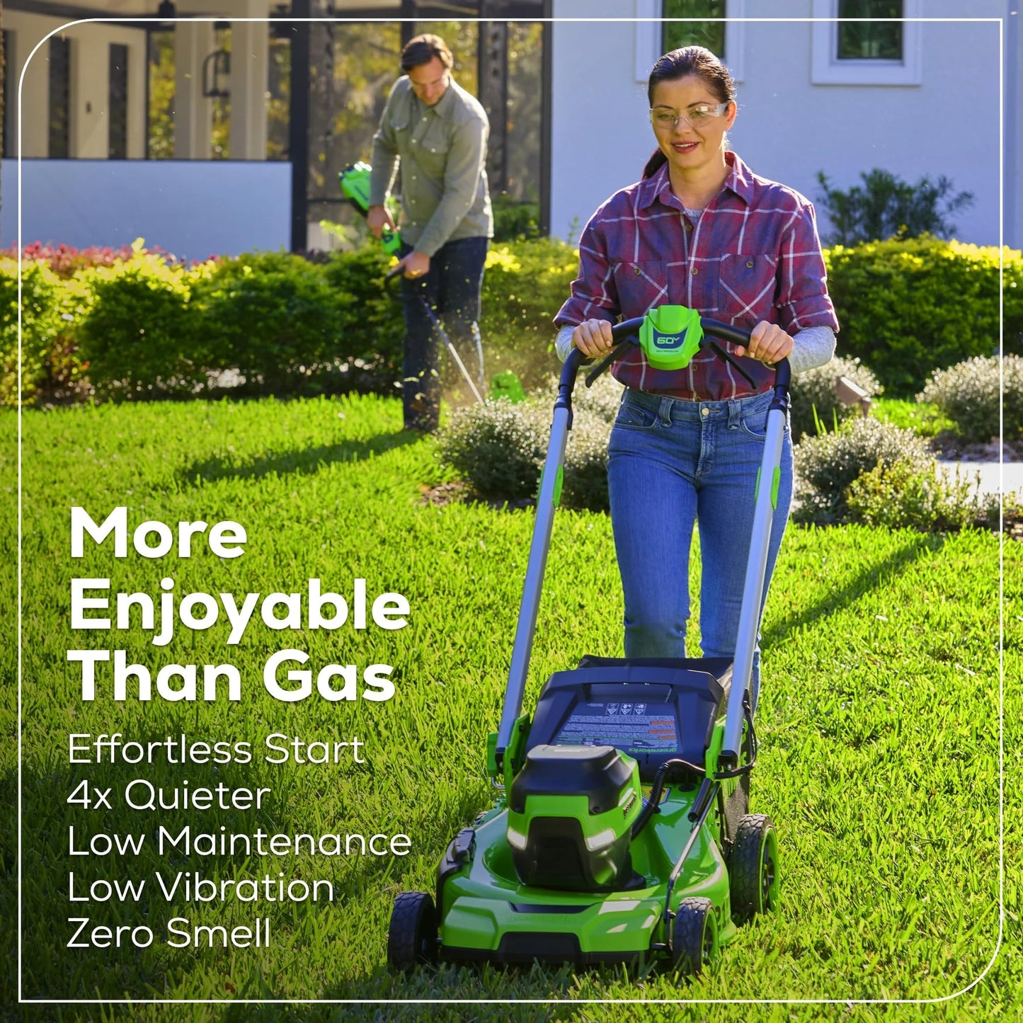 Greenworks 60V 21” Dual-Blade Self-Propelled Lawn Mower with (2) 5.0 Ah Batteries & Rapid Charger