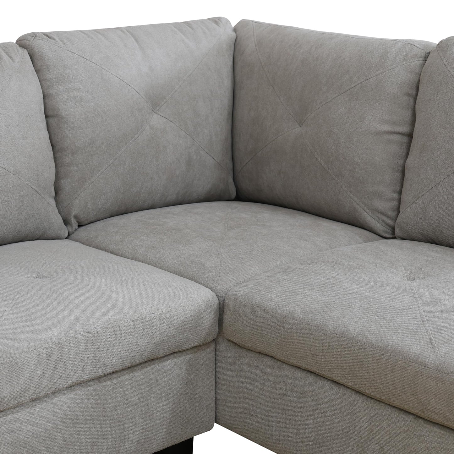 NicBex 97" L Shaped Couch Sectional Couches for Living Room, 2-Piece Modular Sofa with Movable Chaise & Deep Seat for Apartment, Bedroom, Office, Off-White