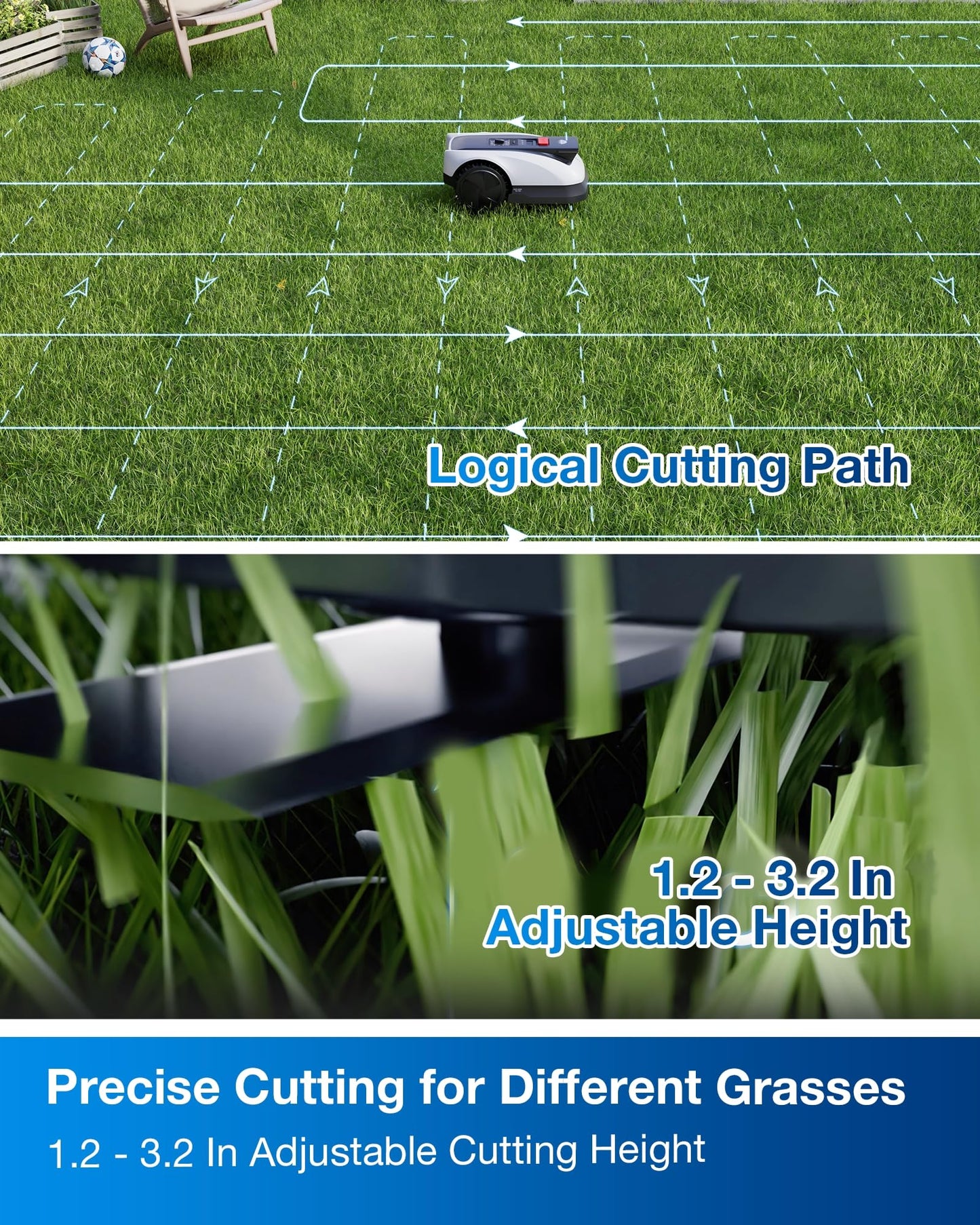 ECOVACS Goat O1000 RTK Care Kit Robotic Lawn Mower with RTK Precision Navigation, No Perimeter Wire, Smart App Control, Auto Mapping, Multi-Zone Management – Includes 36 Extra Blades