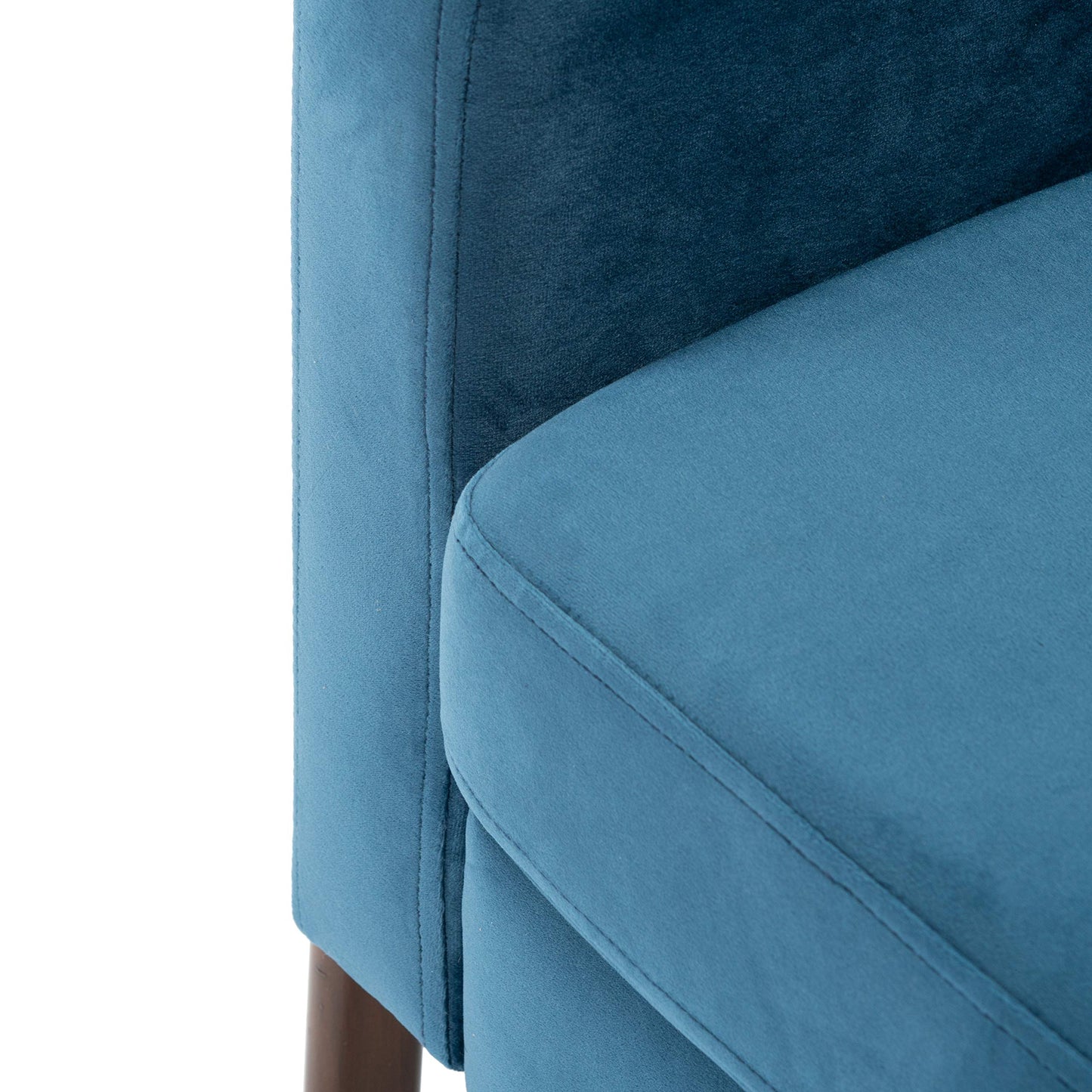 SAFAVIEH Home Collection Roald Velvet Sofa Accent Club Chair ACH6209A, Prussian Blue/Antique Coffee