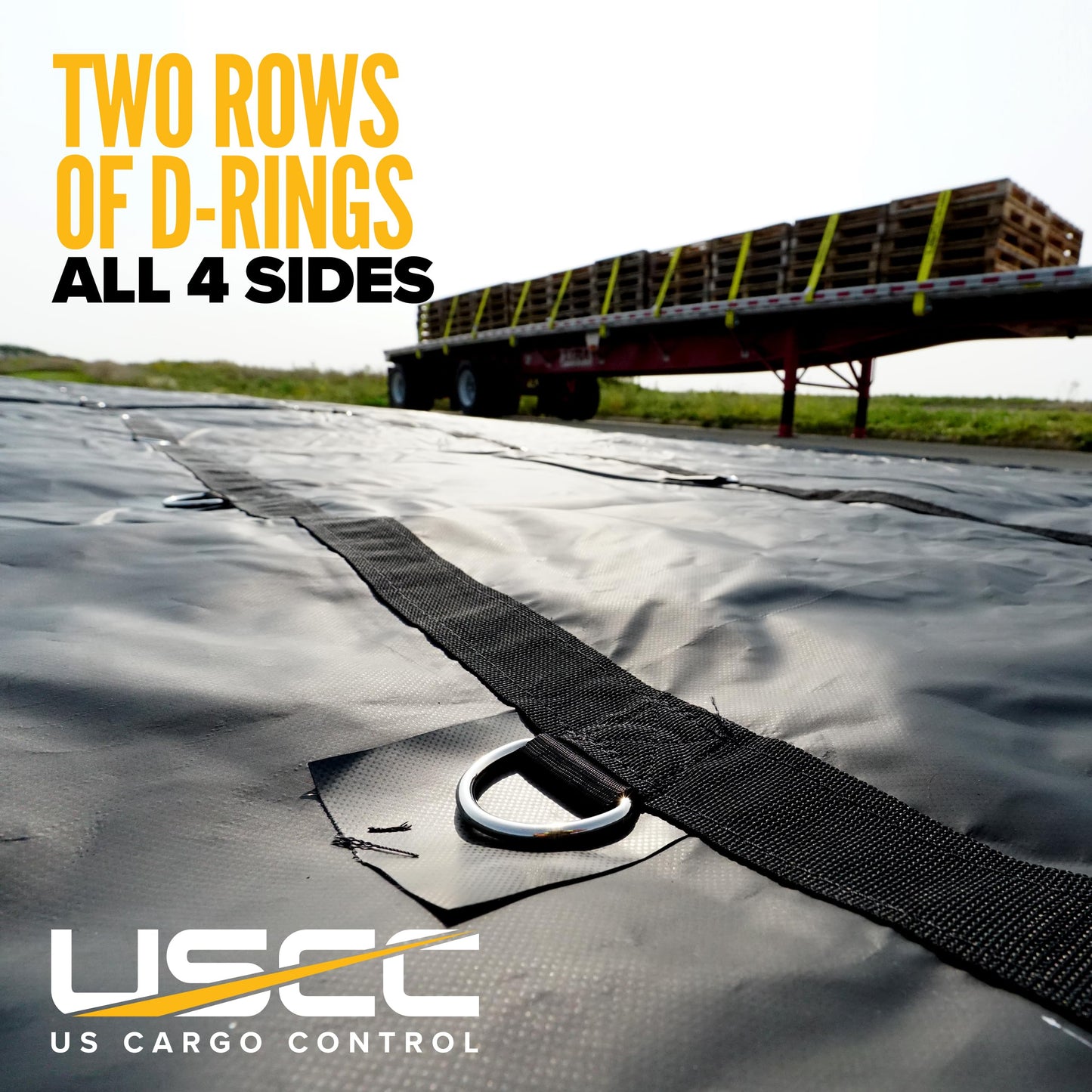 US Cargo Control Lightweight Steel Tarp - 20 Foot x 16 Foot Flatbed Tarp - 14 Ounce PVC-Coated Polyester Waterproof Material - Protects Your Flatbed Trailer Cargo from Wind, Snow, Rain, and Sun