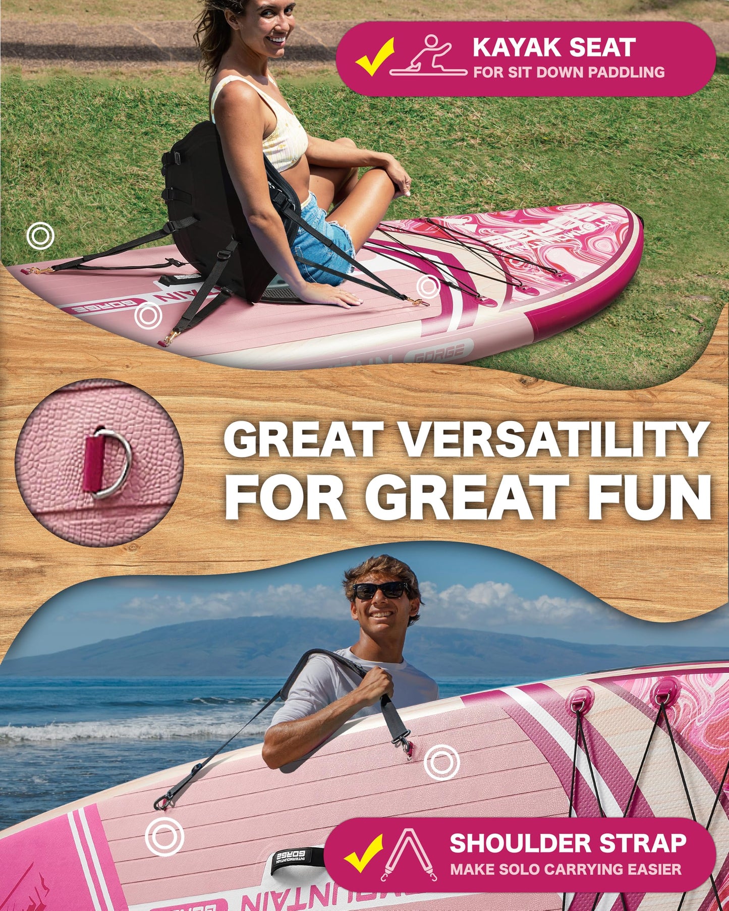 11'x34 Ultra Wide Inflatable Paddle Board, Stand Up Paddle Board &420lb Capacity for All Skill, Paddle Board for Yoga/Family, EVA Deck, US Fin, 100L Bag, High-Pressure Pump, Safety Leash