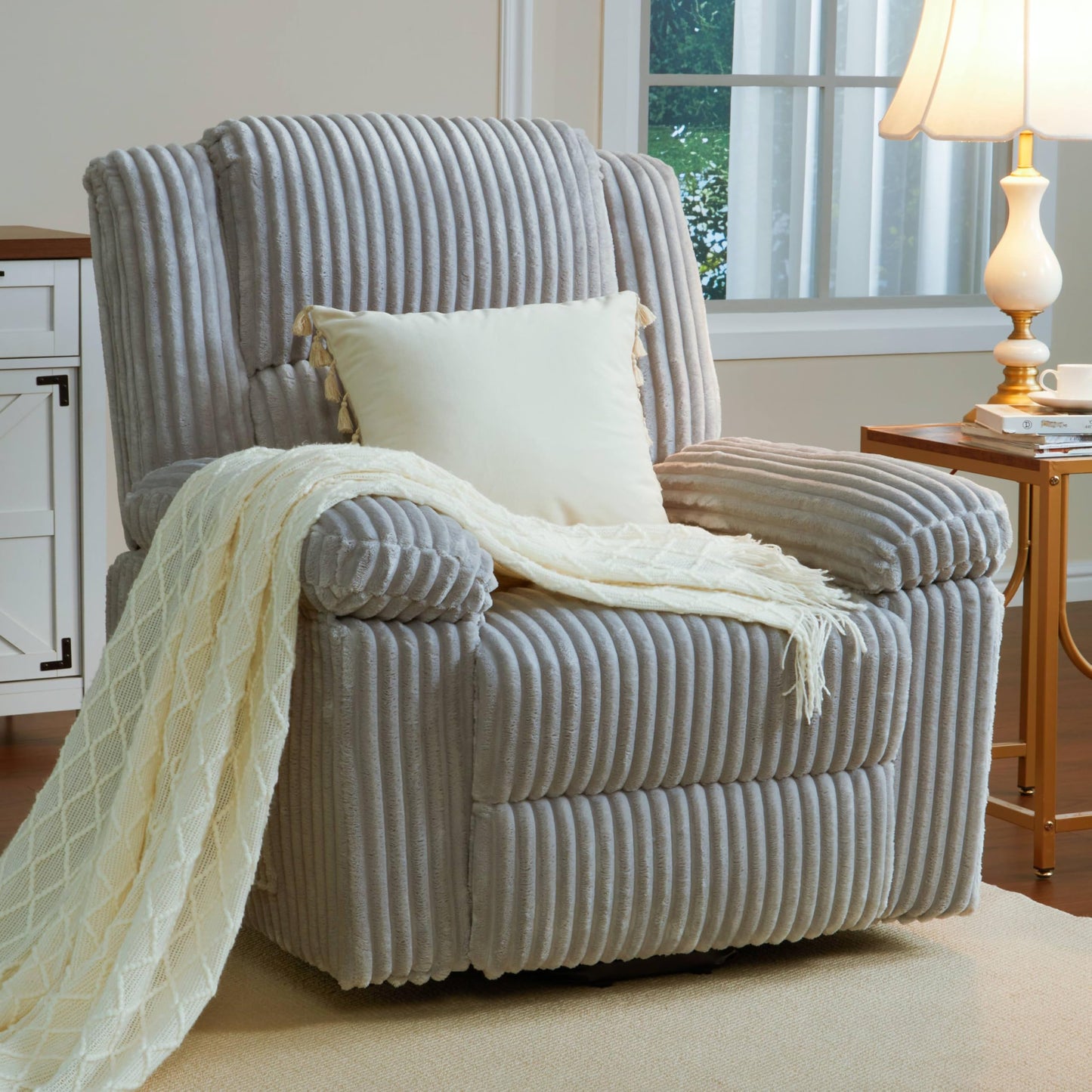 GarveeHome Power Lift Recliner Chair - Heat and Massage, Electric Lift Plush Recliner with Soft Padded Seat, Back Support & Armrests, Designed for the Elderly and People with Mobility impaired