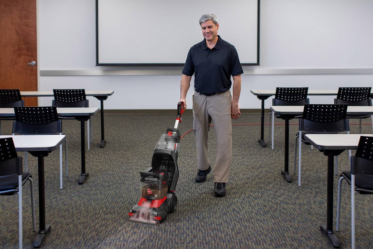 Hoover Commercial PowerScrub XL Spot Extractor, Carpet Cleaner Machine, Upright Shampooer, Commercial Grade Stain Remover, Powerful Deep Cleaner with Heated Drying, CH68000V, Black