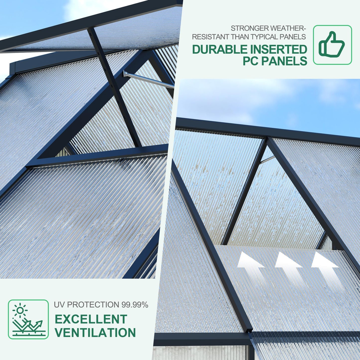 6x4 ft Greenhouse, Aluminum-Framed Greenhouse for Outdoors, Large Walk-in Green House with Quick Setup Structure and Roof Vent for Outside Garden Backyard, Patio, Lawn, Silver