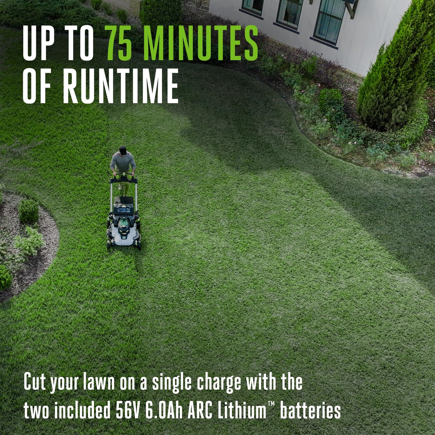 EGO POWER+ Electric Lawn Mower, Self-Propelled Cordless with 30" Super Composite Deck, Includes (2) 56V 6.0Ah Batteries and Dual Port Charger - LM3004SP-2