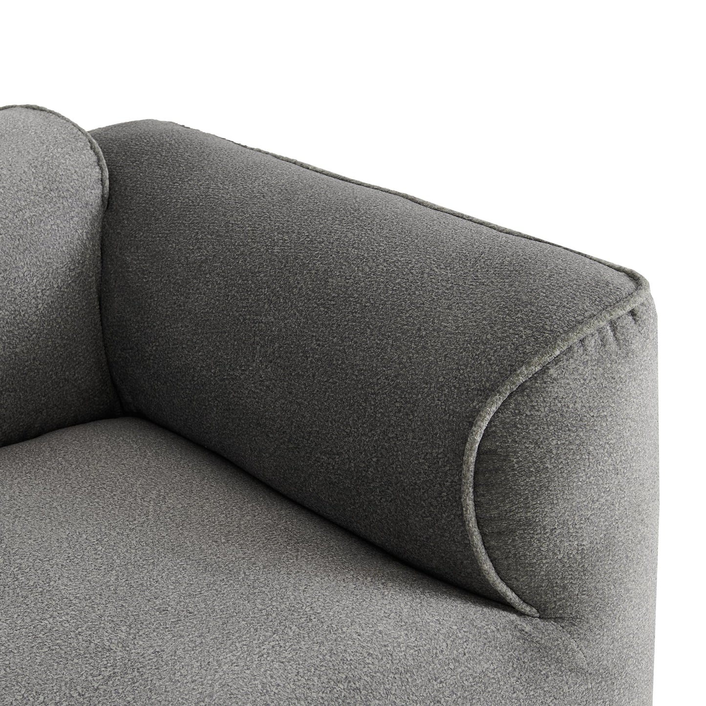 Merax Modern Oversized L-Shaped Sectional Sofa with Ottoman, Velvet 4-Seat Couch Set Sleeper Bed with 3 Throw Pillows, Gray