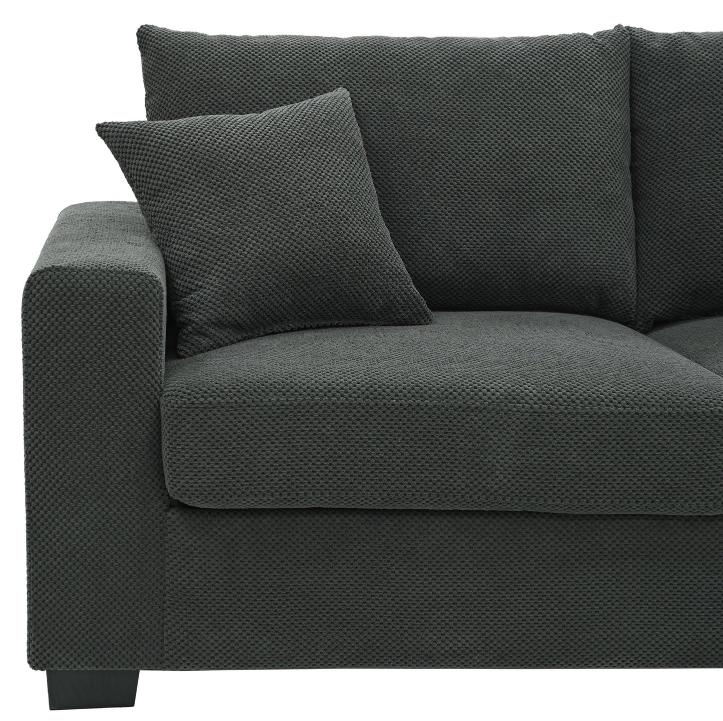 Ball & Cast 69" Loveseat Sofa, Modern Love Seat Couches for Living Room, Button Tufted Upholstered Small Couch with 2 Throw Pillows for Bedroom,Apartment,Office,Easy Assembly,Dark Grey