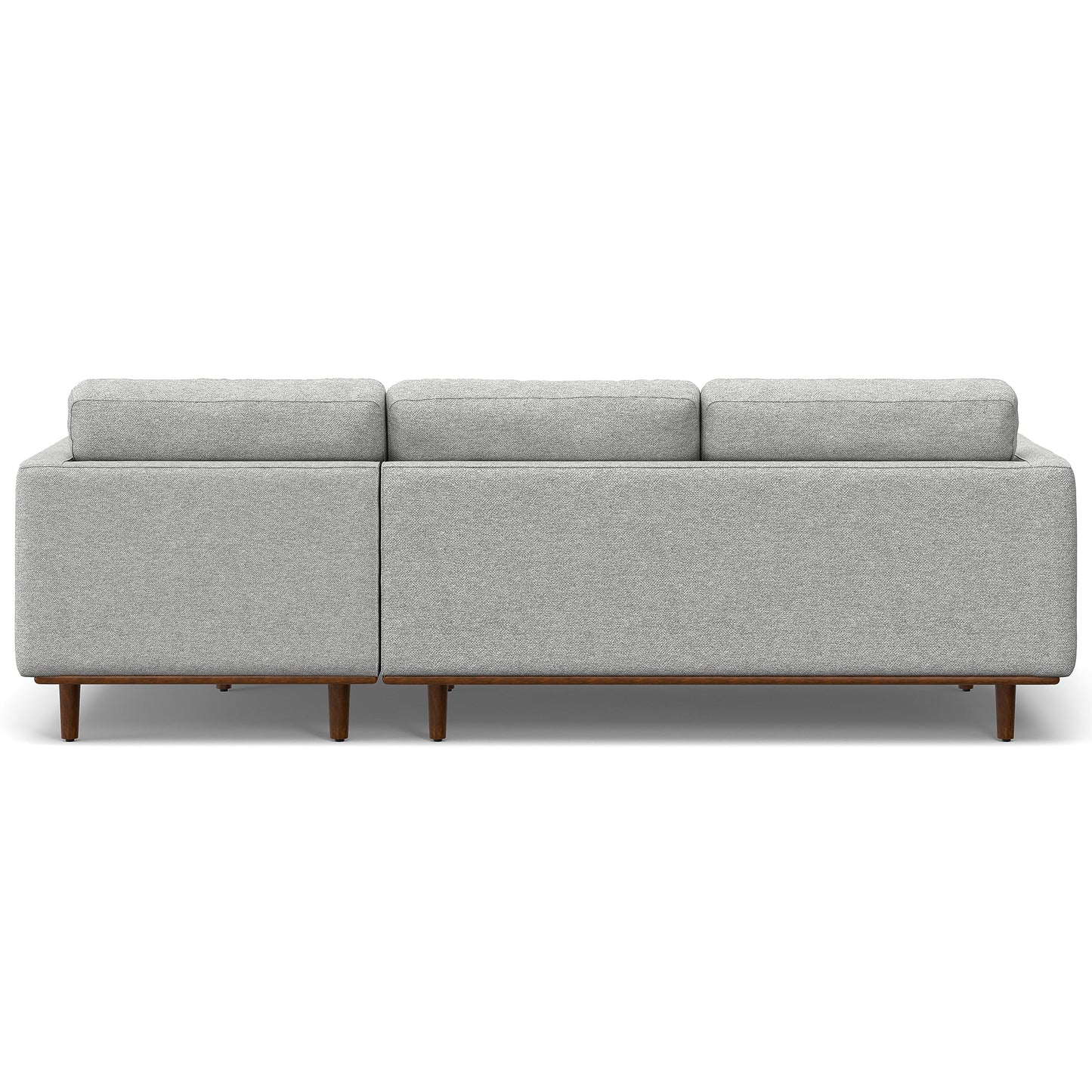 SIMPLIHOME Morrison Right Sectional Sofa in Woven-Blend Recycled Polyester Fabric, Mist Grey, 102-inches Wide, L-Shaped Couch with Right Chaise for the Living Room and Family Room