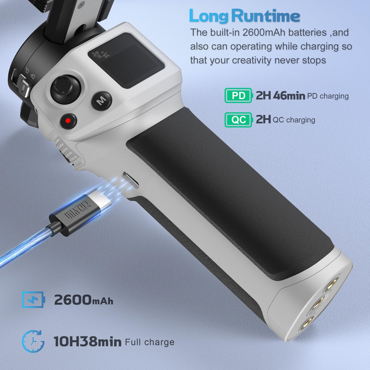 ZHIYUN CINEPEER WEEBILL 3E Mirrorless Gimbal Lightweight Stabilizer, Up to 3kg/6.6lbs Payload, 3-Axis Camera Gimbal for Canon/Sony/Panasonic/Nikon, Bluetooth Shutter Control, Native Vertical Shooting